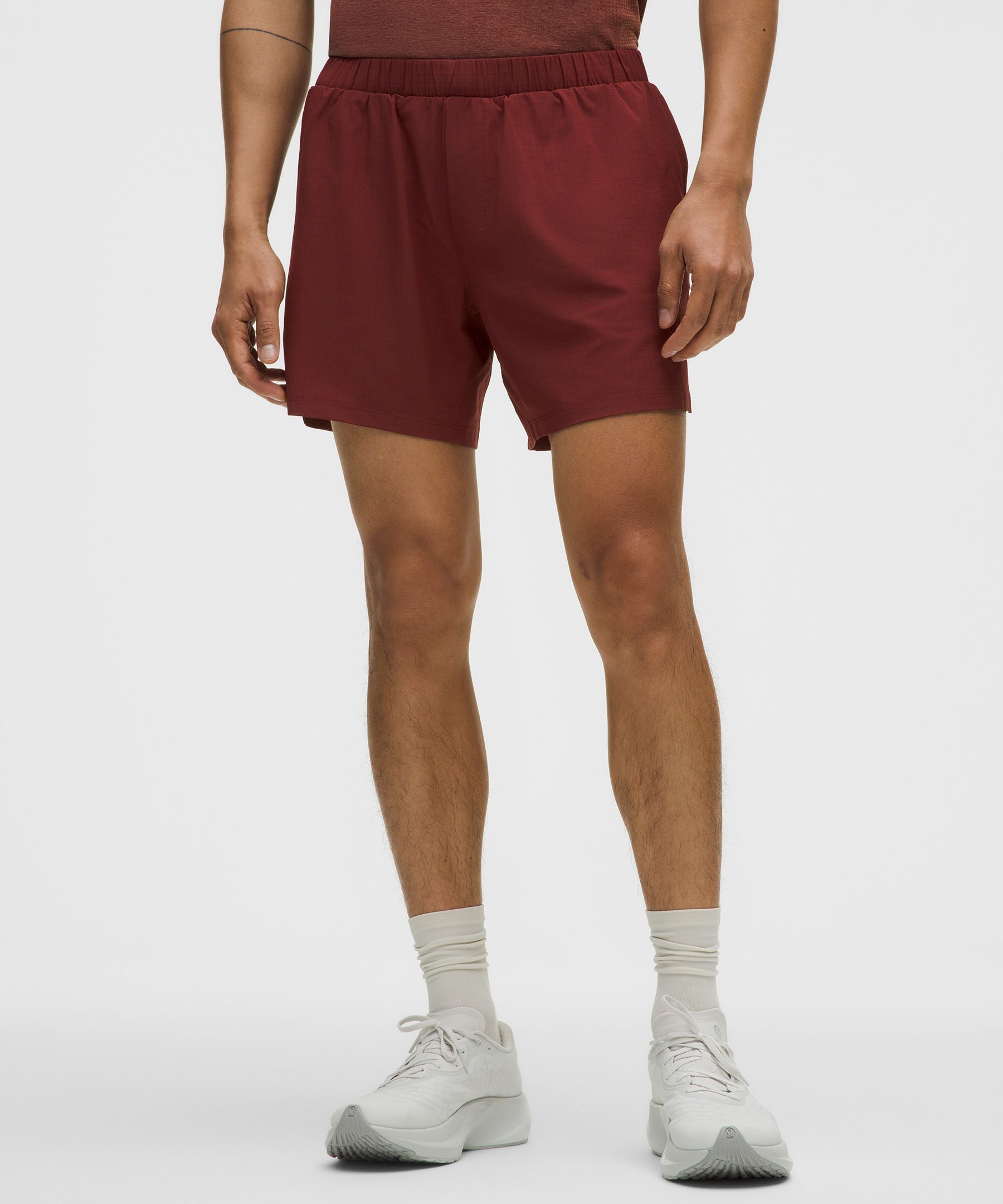 Lululemon Mile Maker Run Crew Ripstop Lined Short 6" In Red