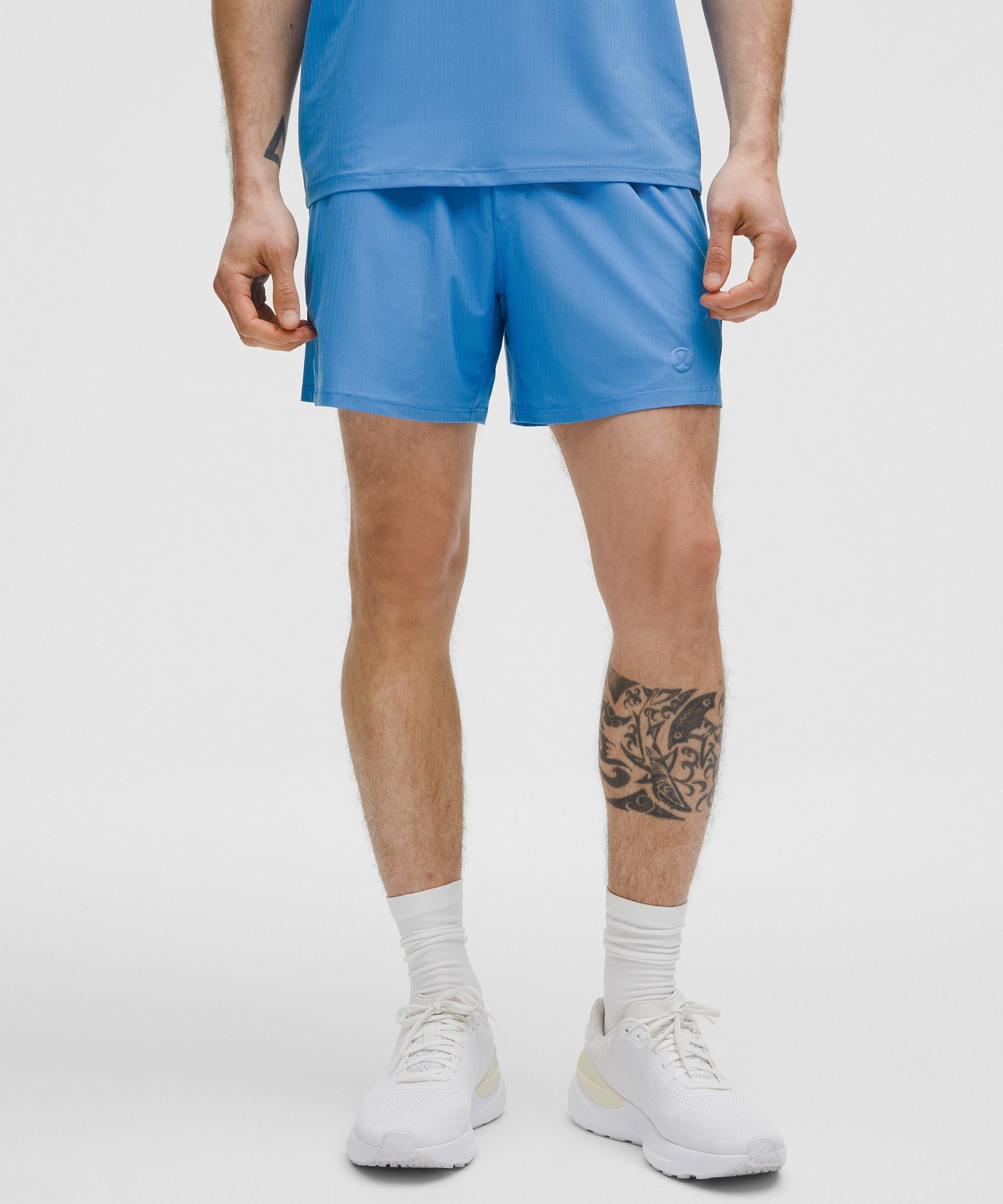 Striped Mesh Tennis Short 5"
