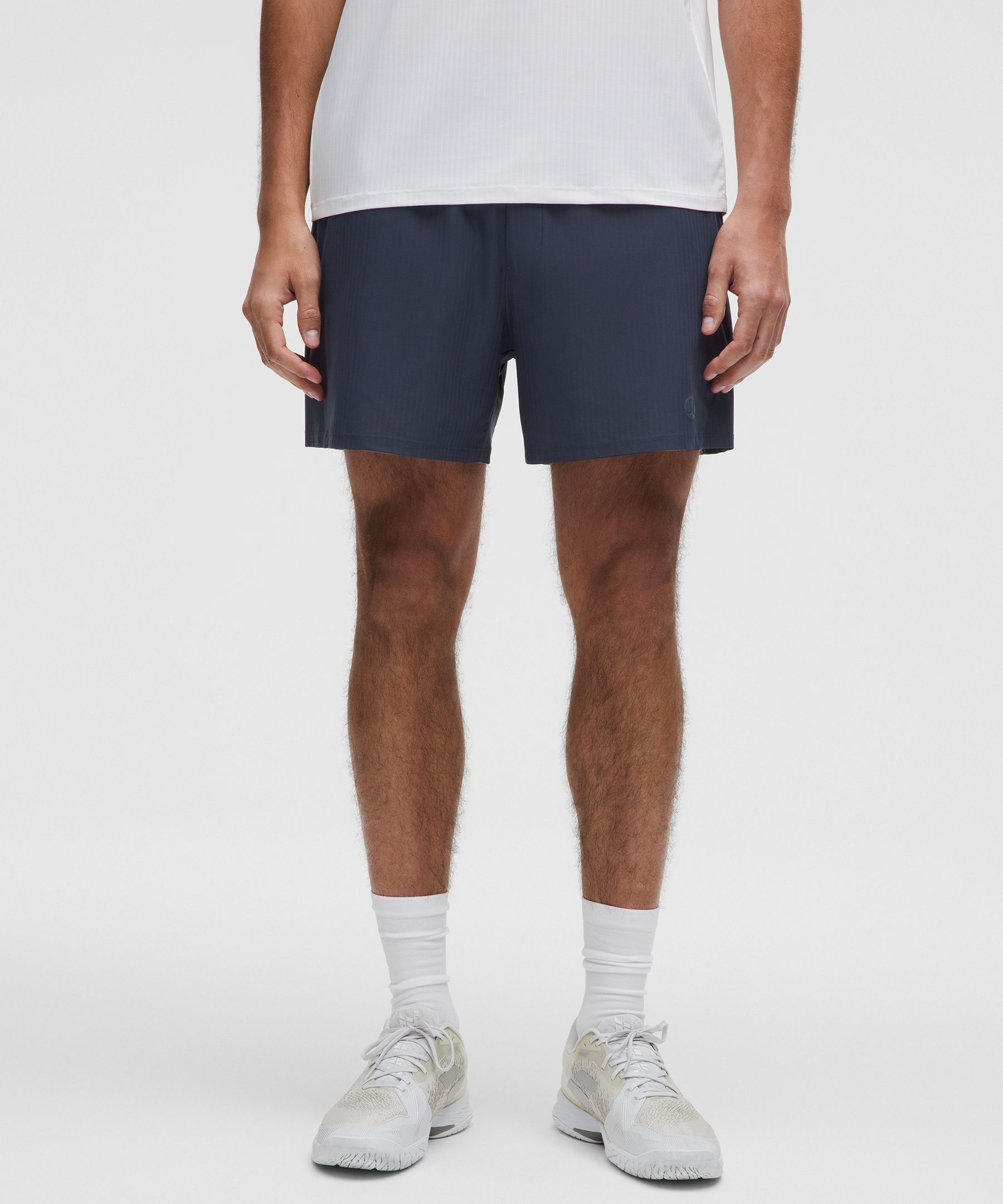 Striped Mesh Tennis Short 5" - Blue