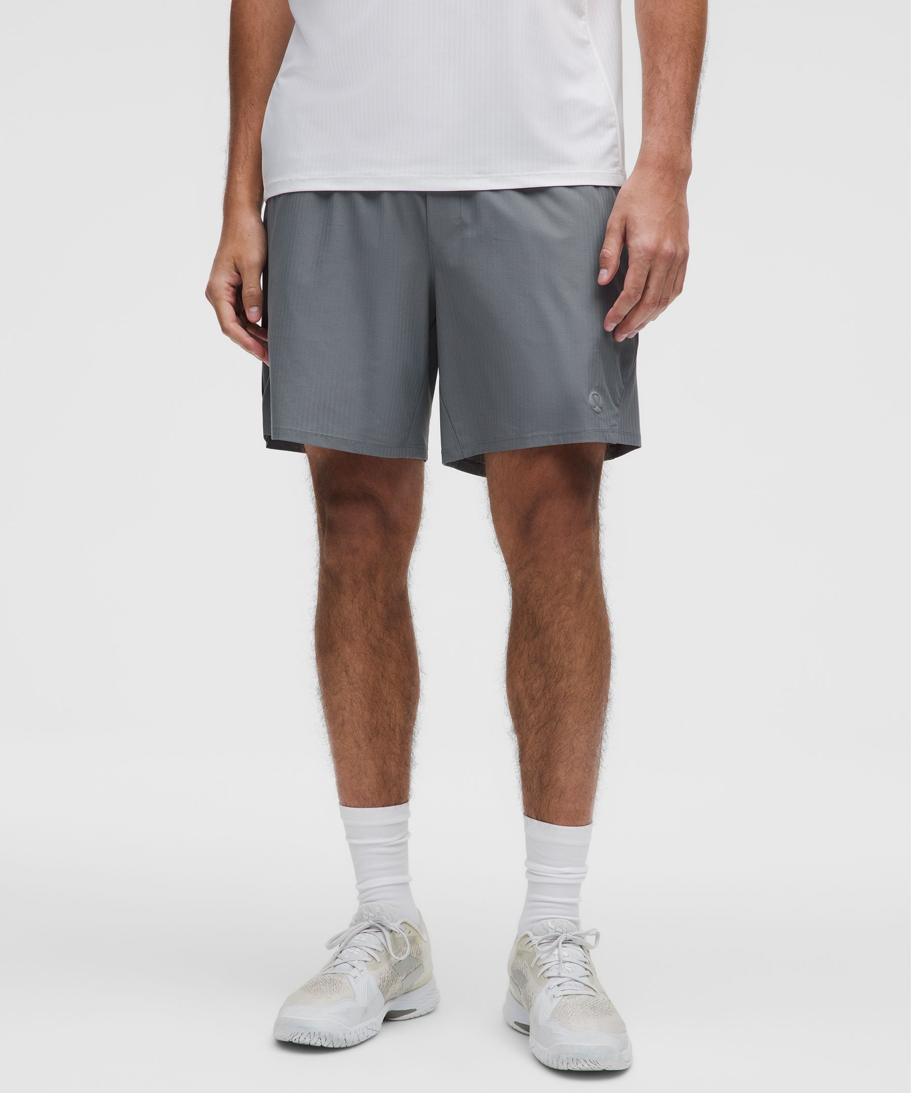 Striped Mesh Tennis Short 7"