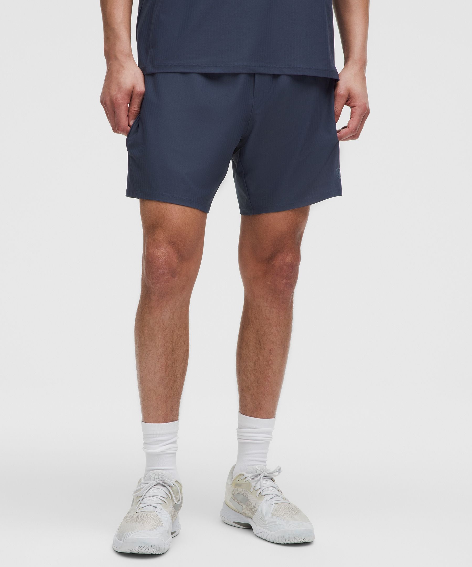 Striped Mesh Tennis Short 7"