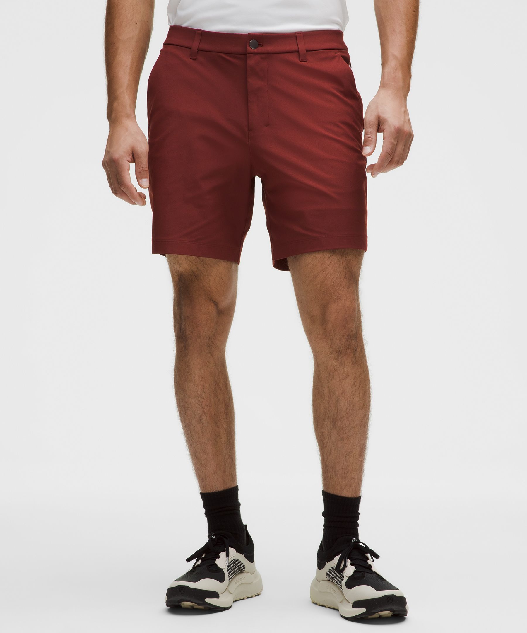 Lululemon Abc Classic-fit Short 7" In Burgundy