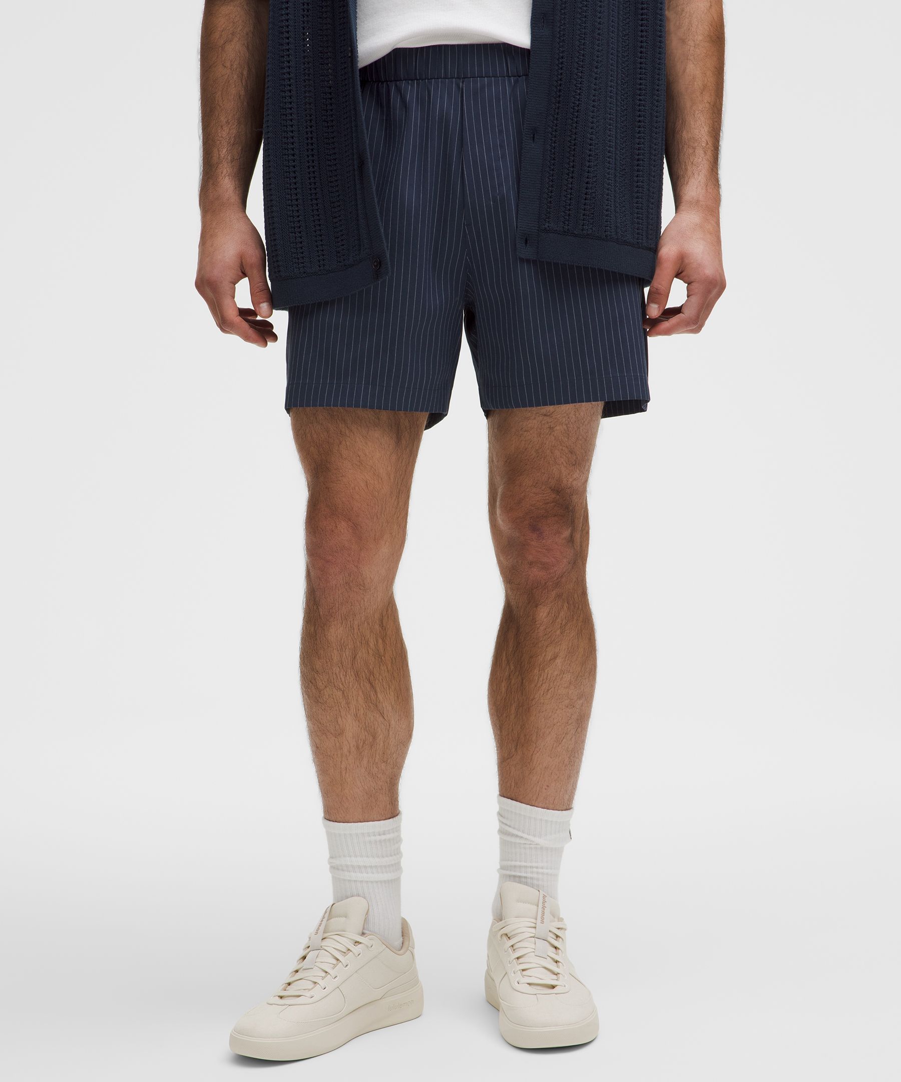 lululemon – Men's ABC Pull-On Shorts – Modal-Blend – 5" – Color Blue/White – Size M
