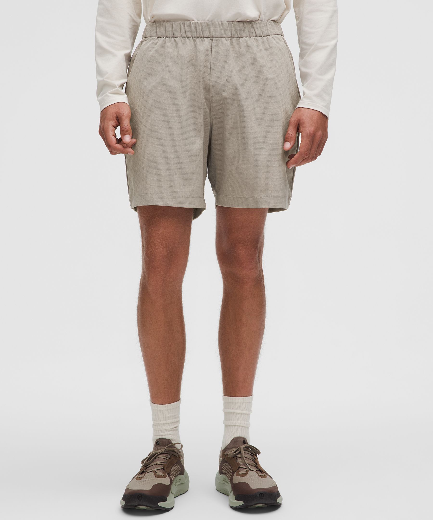 Lululemon Abc Wovenair Pull-on Short 7" In Neutral