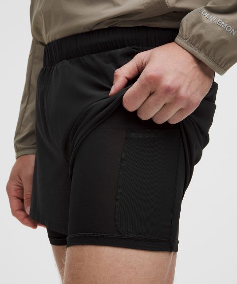 Мужские шорты Lululemon Mile Maker Ripstop с подкладкой