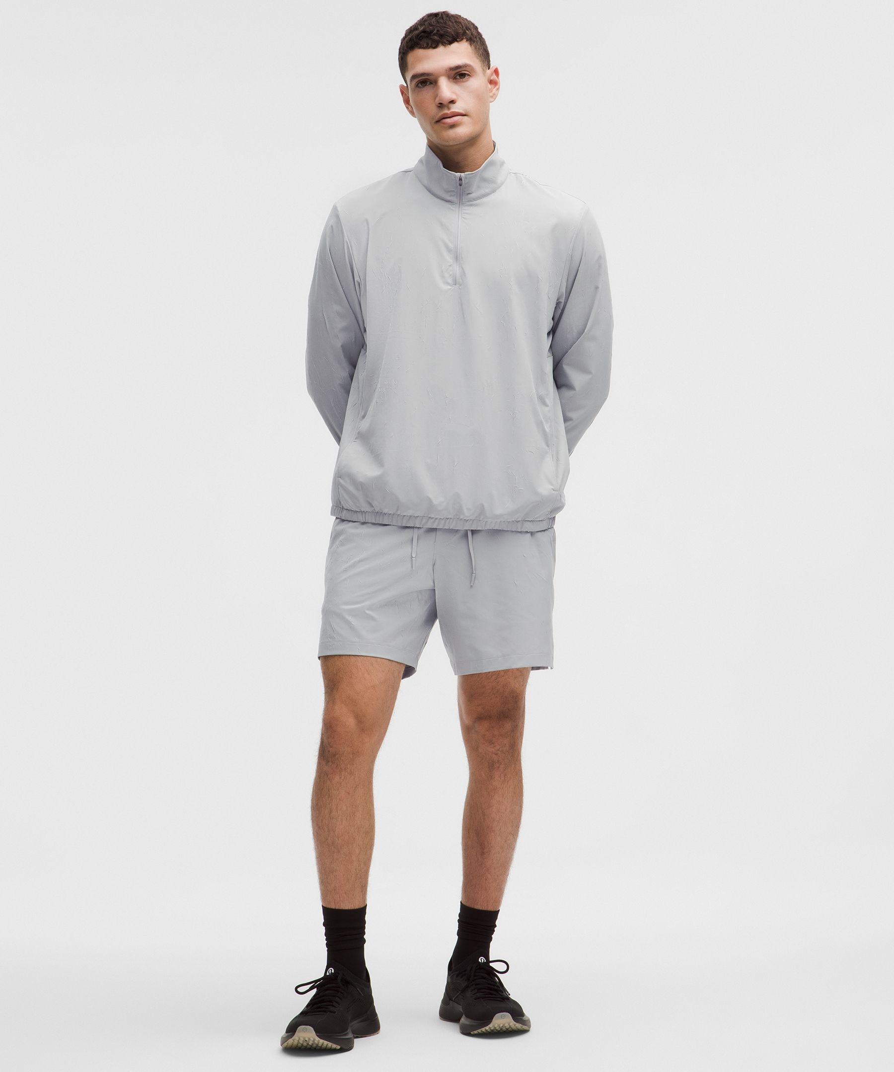 Lululemon Zeroed In Linerless Crinkle Texture Short 7" In Gray