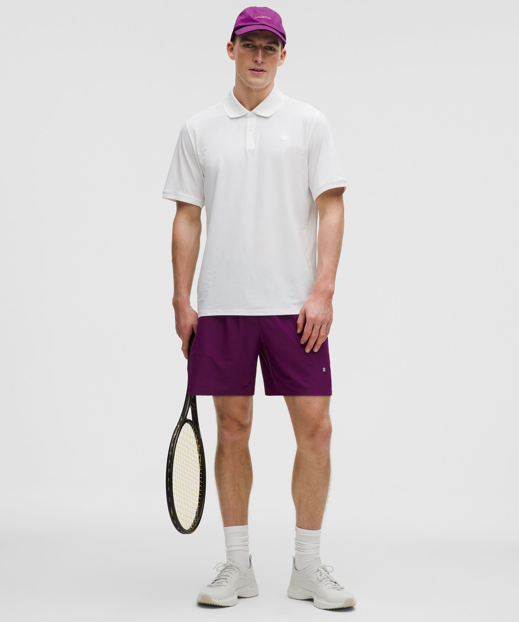 Striped Mesh Tennis Short 7"