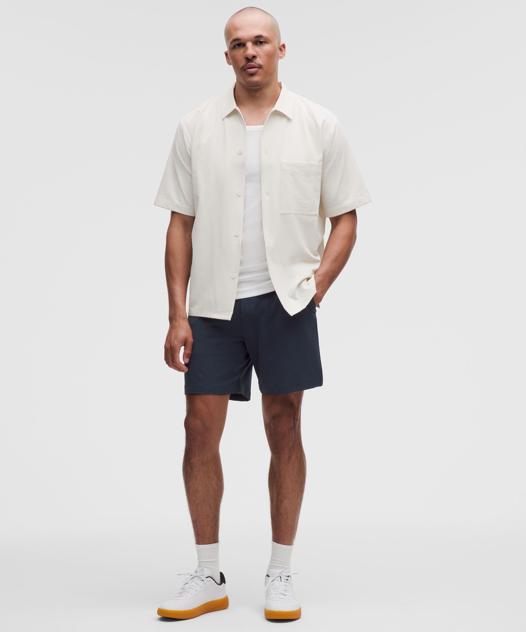 lululemon ABC Shorts | Men's Textured Woven Air Pull-On Short 7" | Size XXL | Navy,Blue