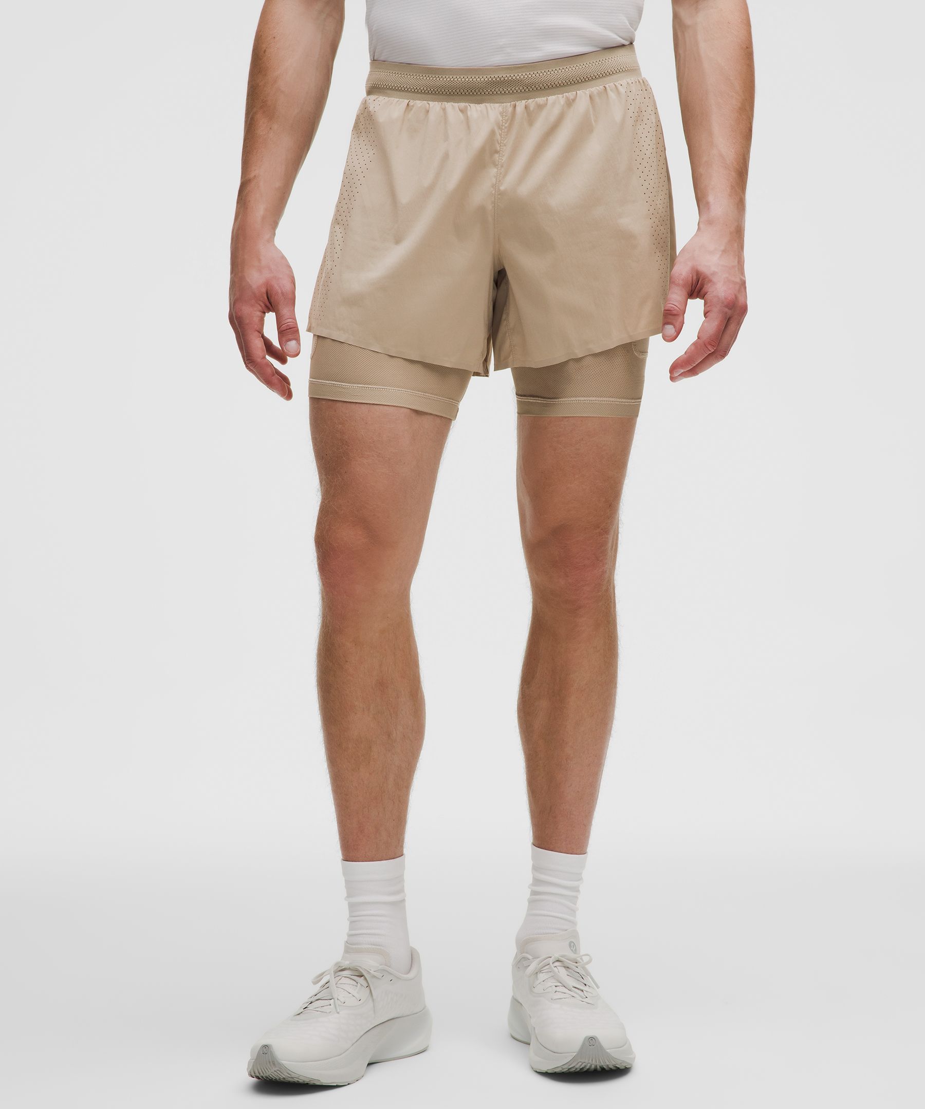 Perforated Lined Running Short 5"