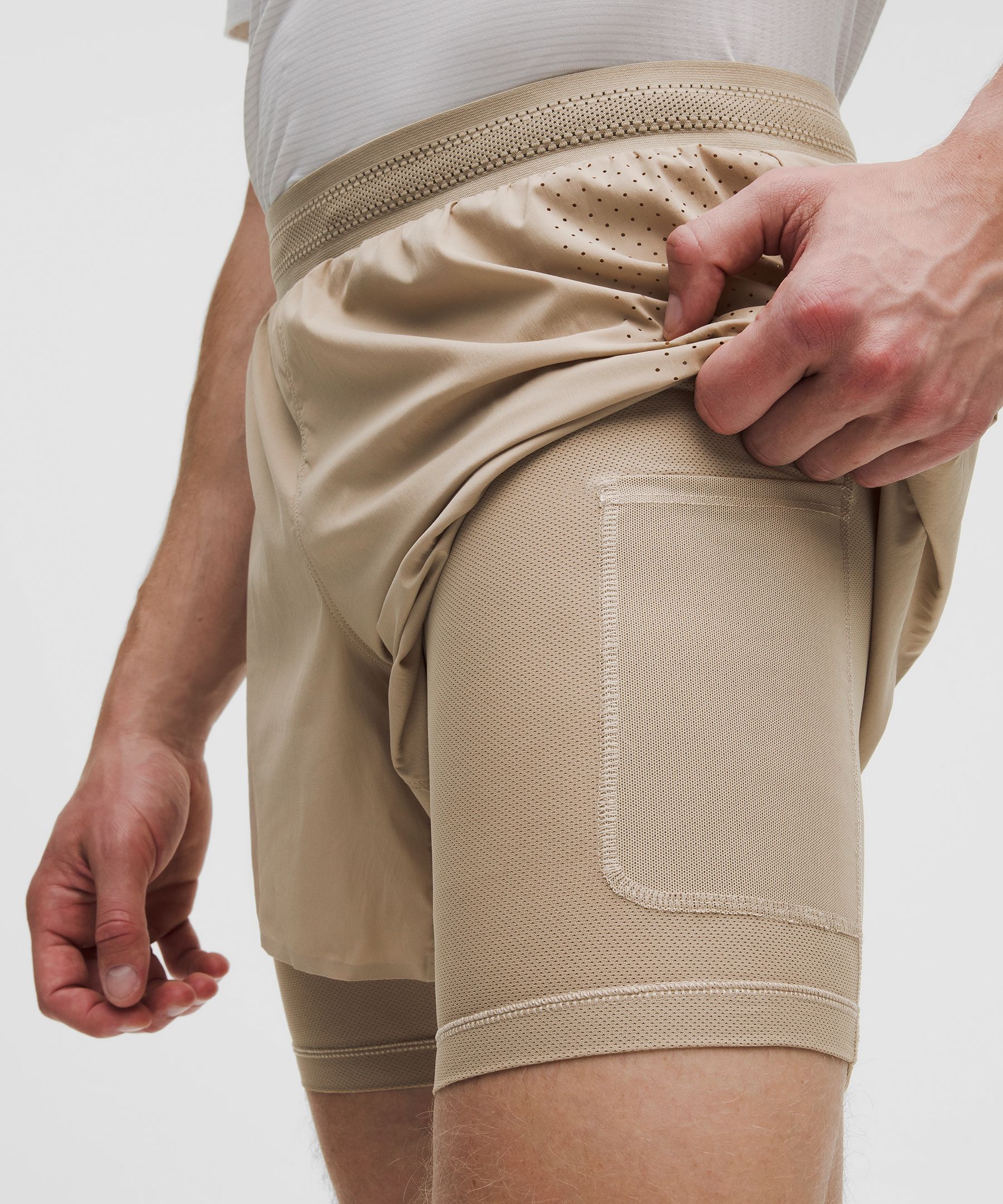 Perforated Lined Running Short 5"
