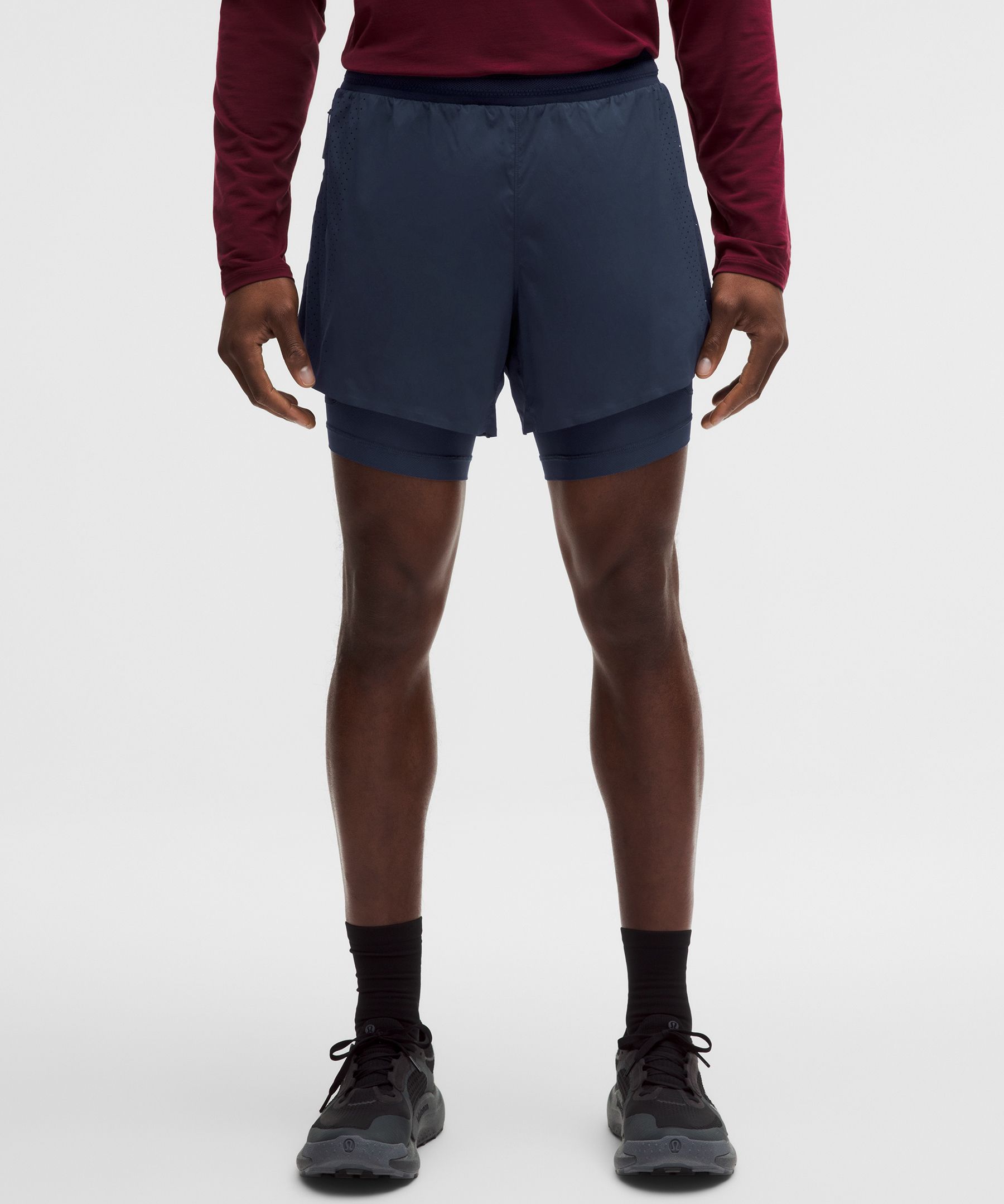 Perforated Lined Running Short 5"