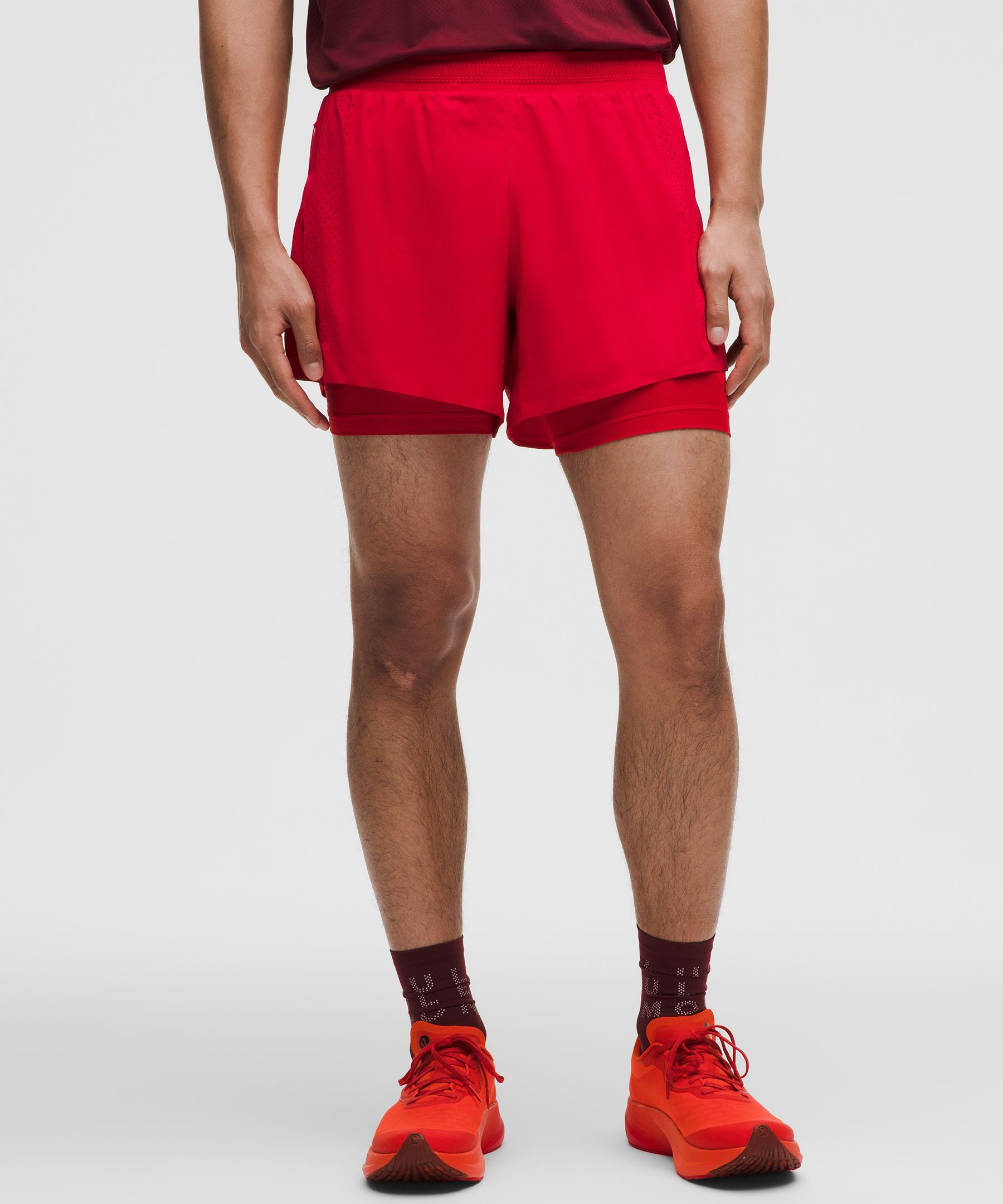 Perforated Lined Running Short 5"