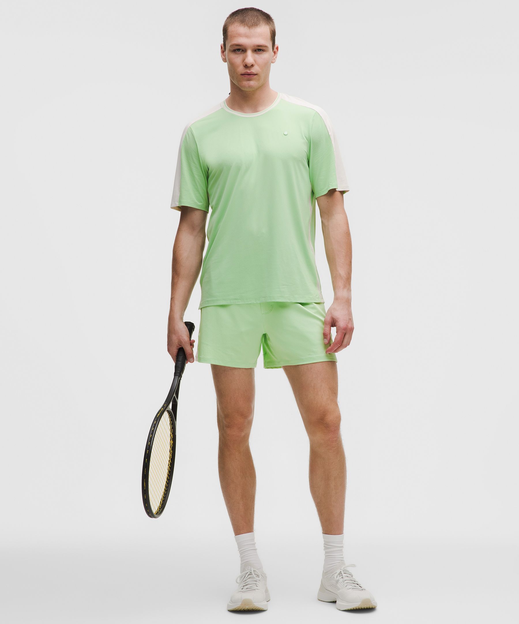 Mesh-Panelled Tennis Short 5"