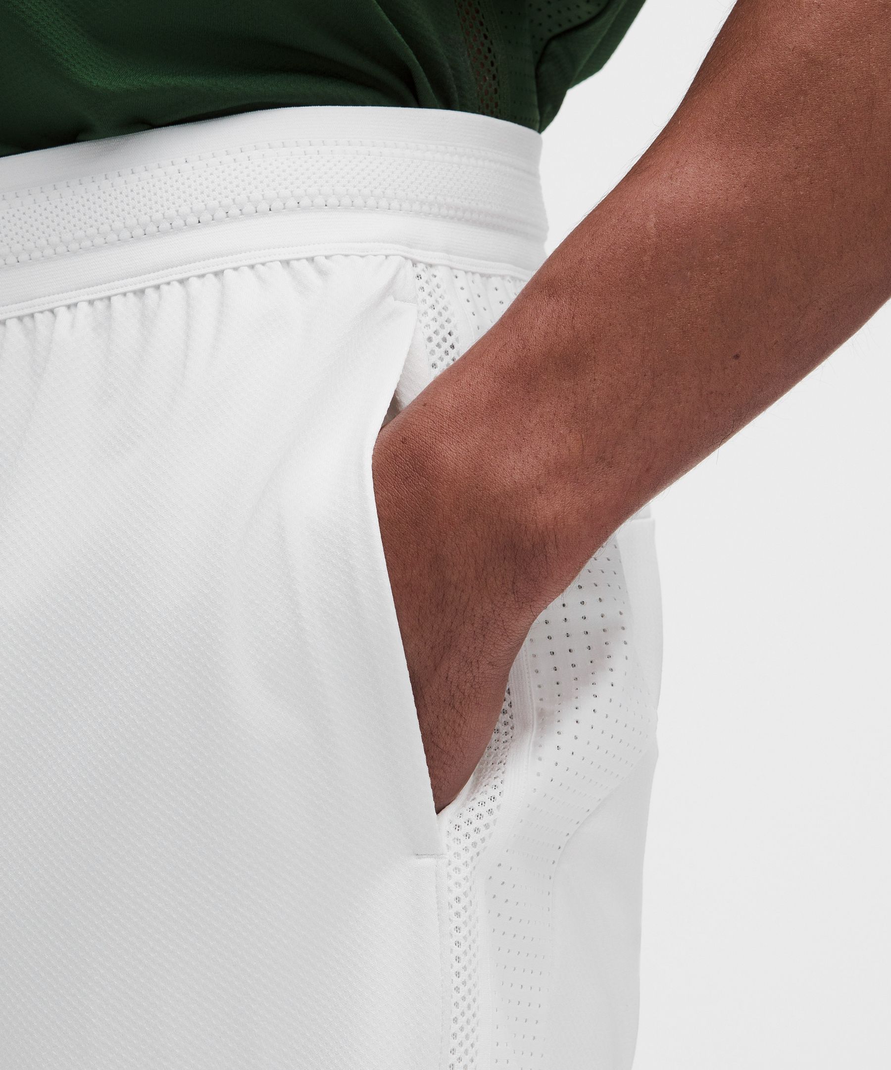 Short de tennis &agrave; empi&egrave;cements en maille 18 cm