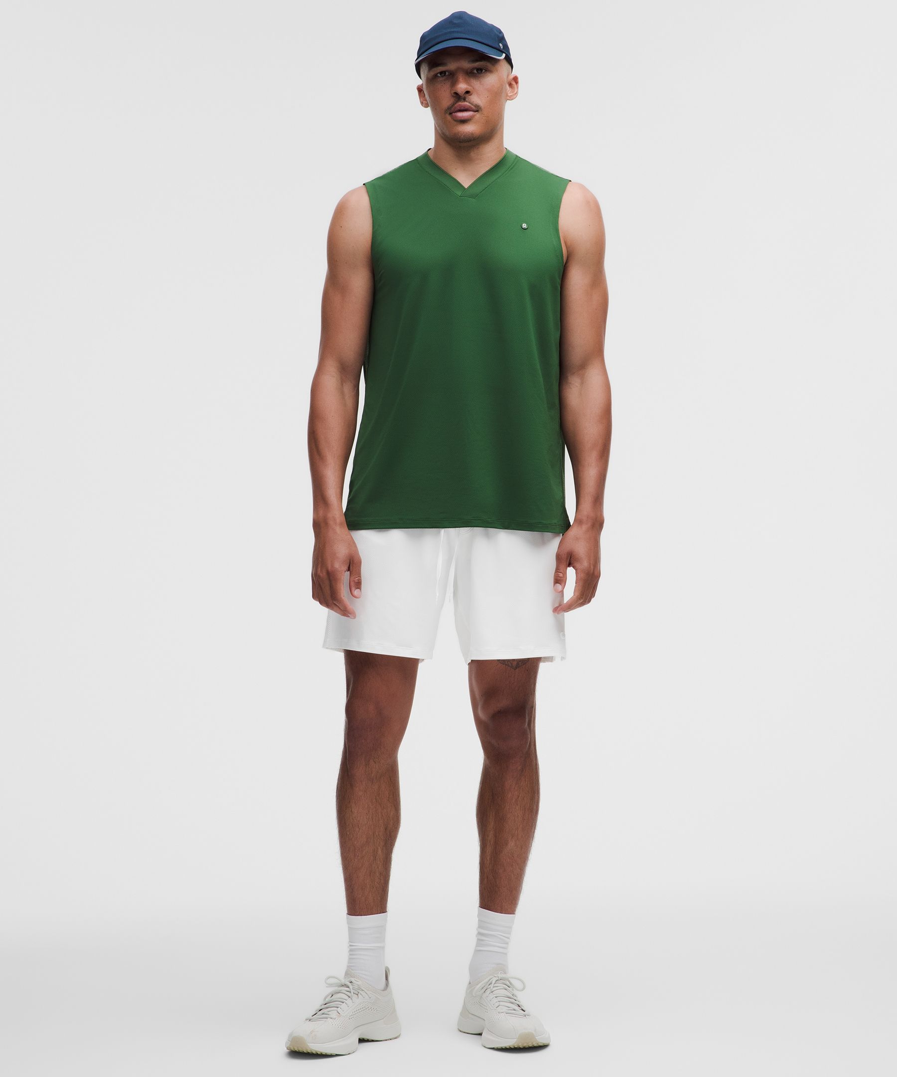 Short de tennis &agrave; empi&egrave;cements en maille 18 cm