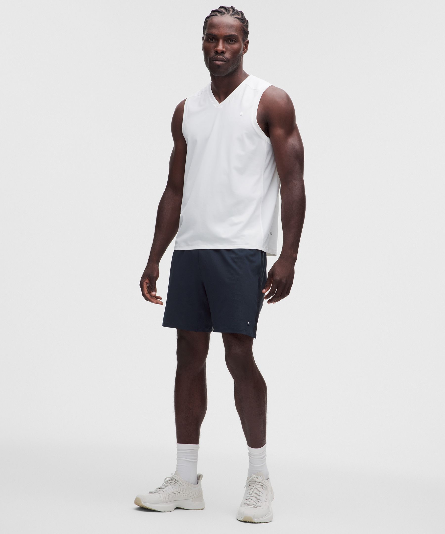 Mesh-Panelled Tennis Short 7"
