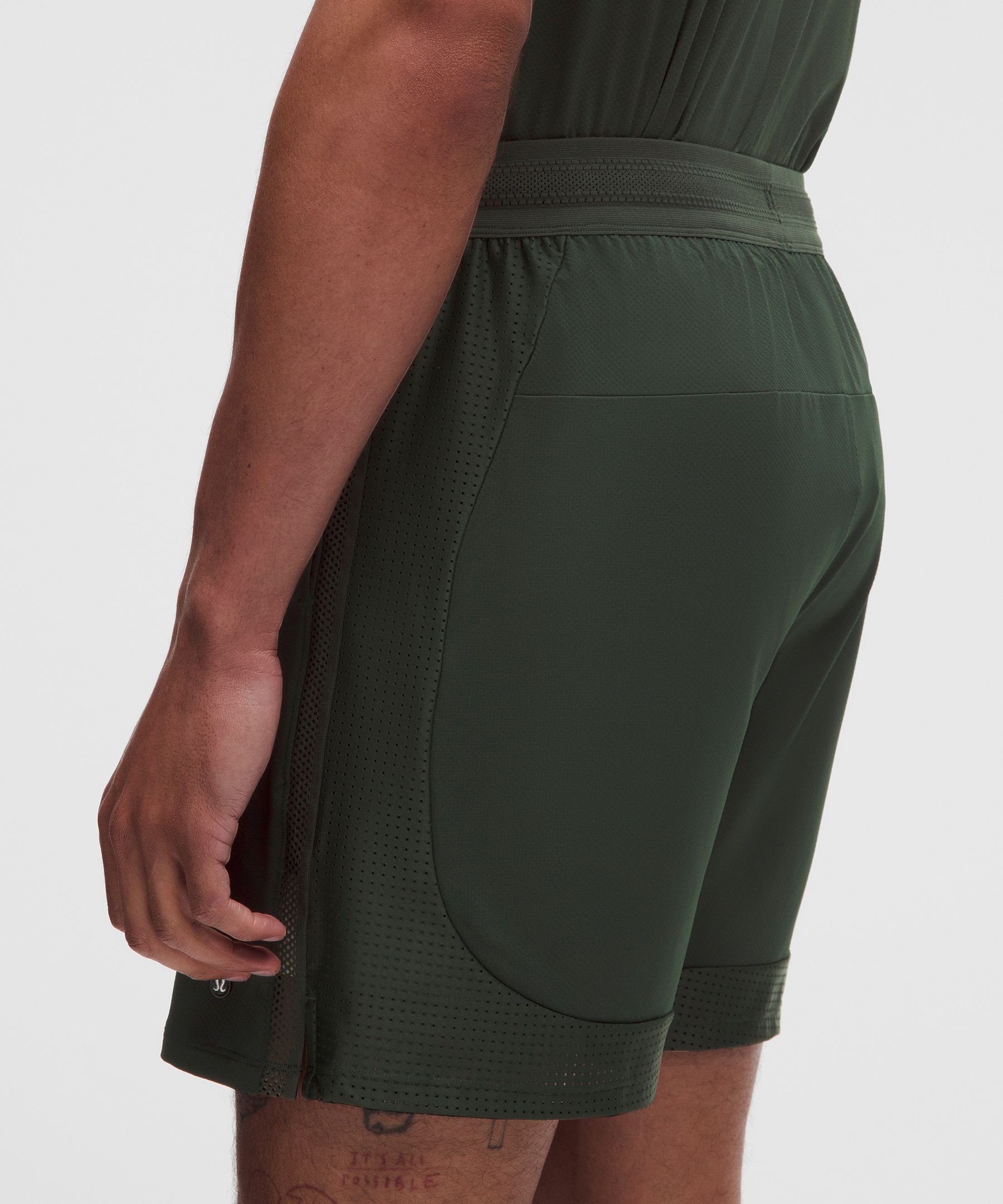 Short de tennis &agrave; empi&egrave;cements en maille 18 cm