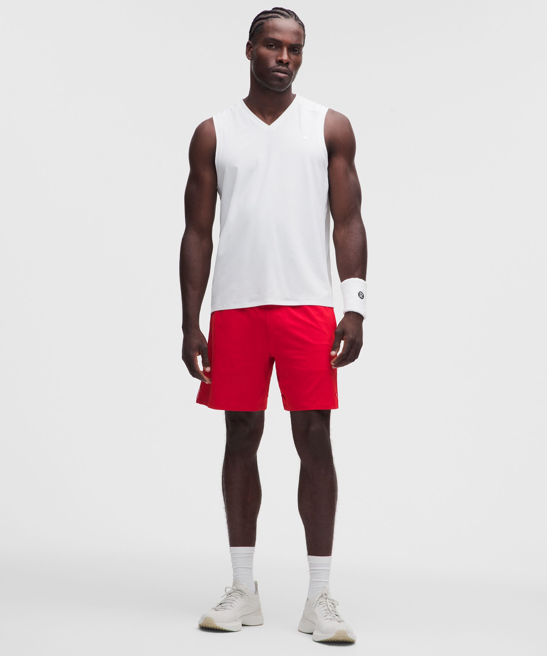 Mesh-Panelled Tennis Short 7"