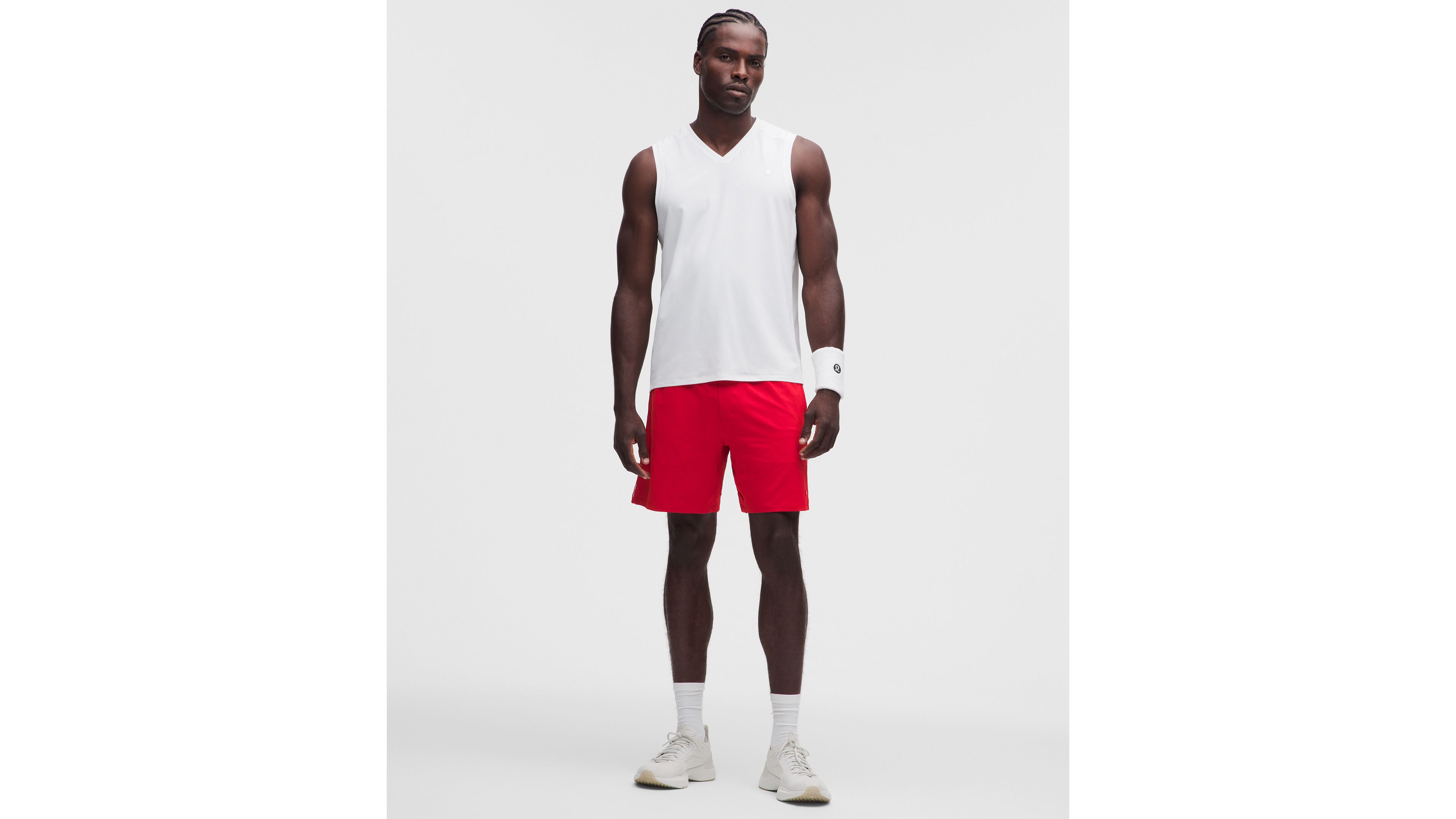 Mesh-Panelled Tennis Short 7"
