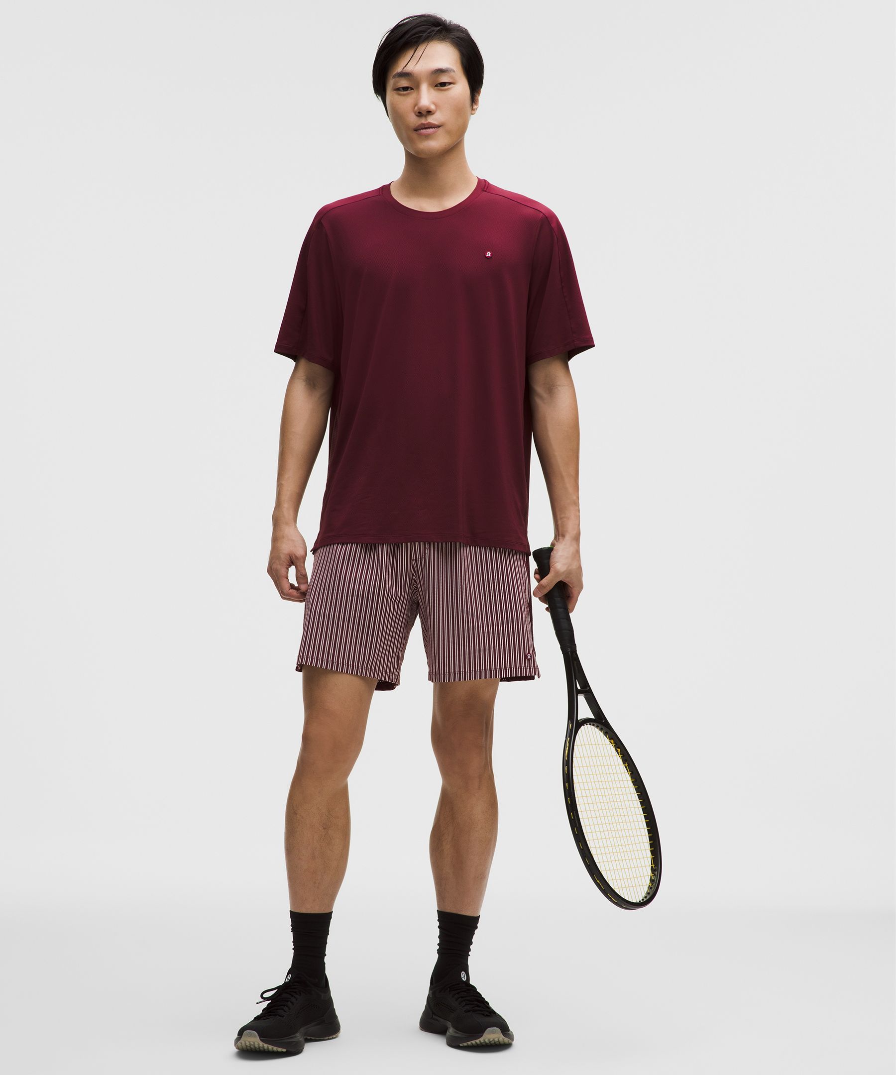 Mesh-Panelled Tennis Short 7"