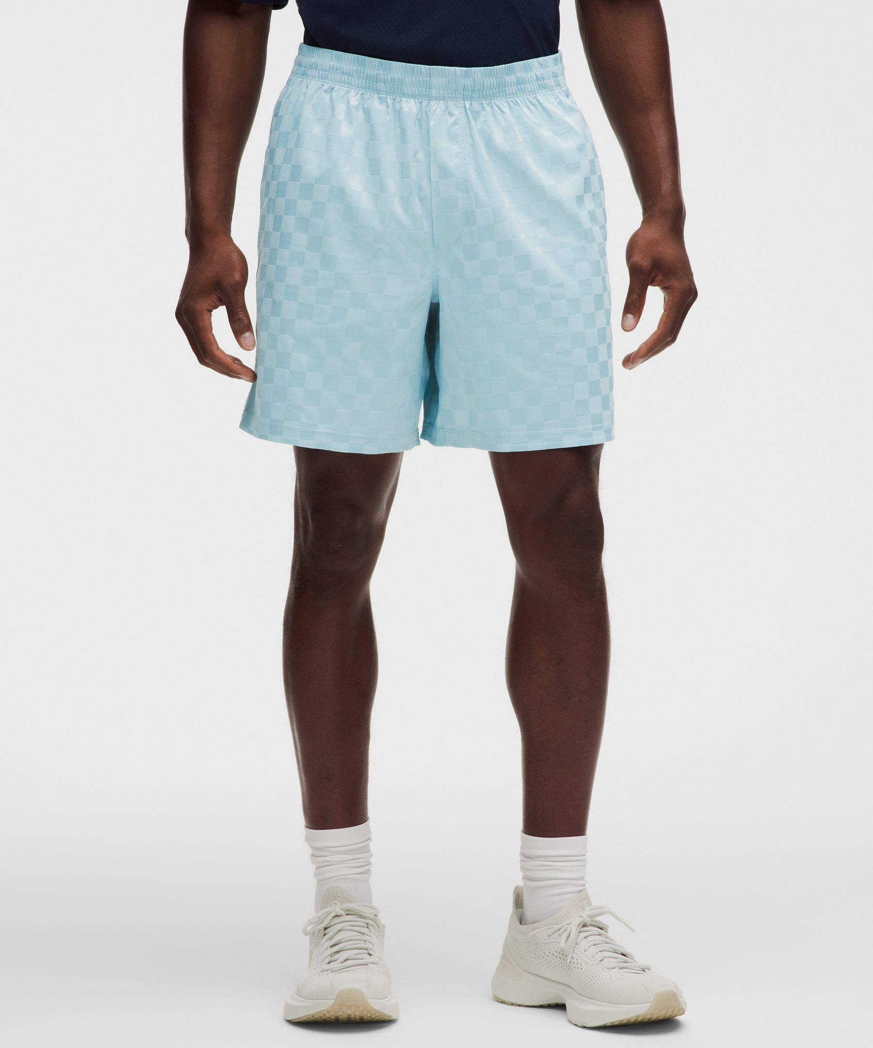 Shorts Checkerboard Satin para gym sin forro 7&rdquo;