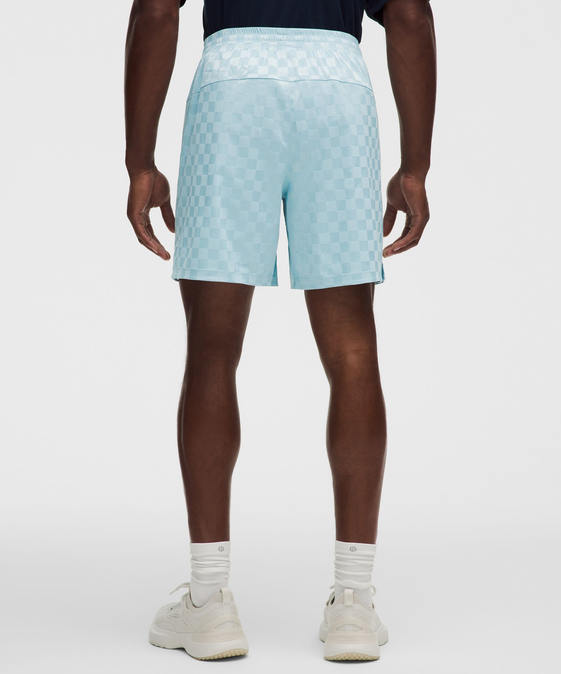 Checkerboard Satin Linerless Gym Short 7"
