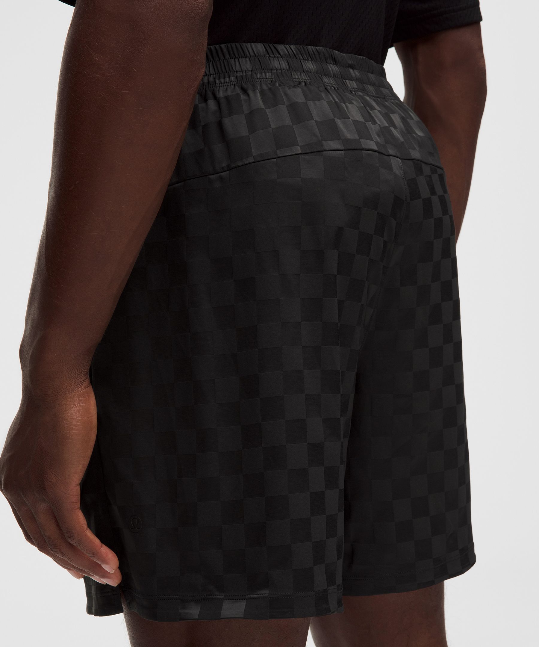 Checkerboard Satin Linerless Gym Short 7"