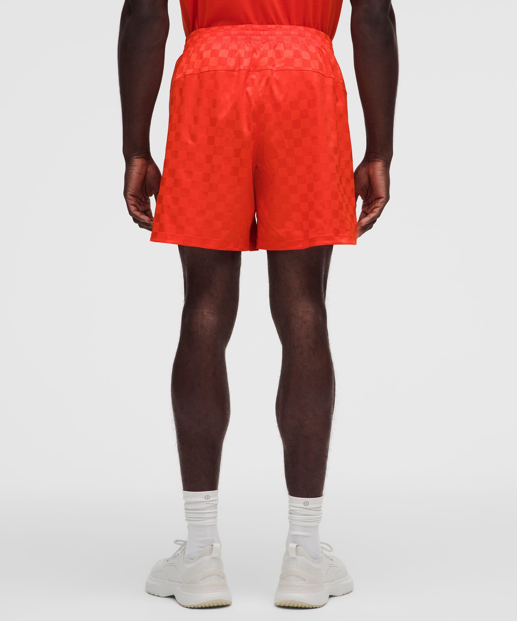 Checkerboard Satin Linerless Gym Short 7"
