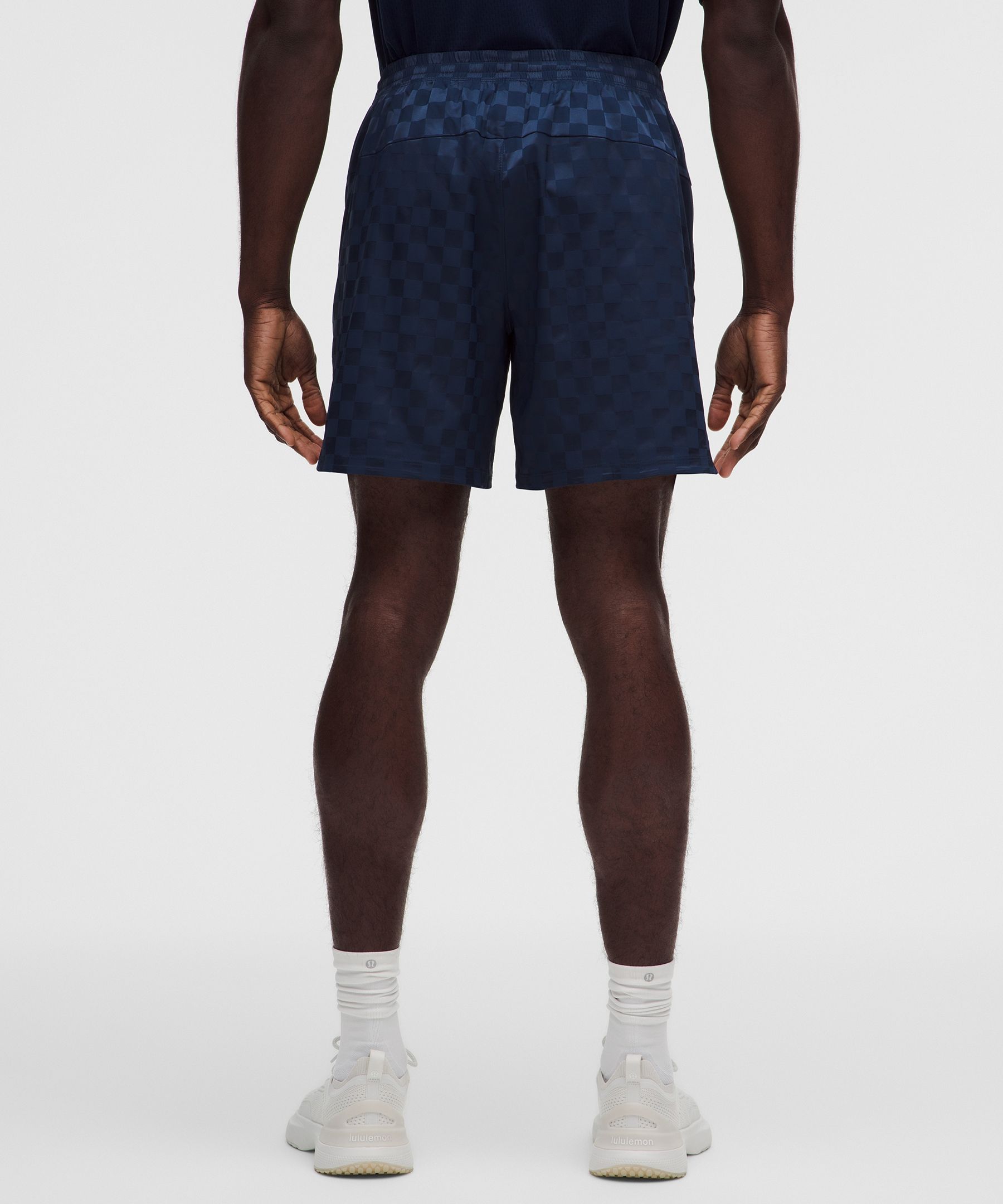 Checkerboard Satin Linerless Gym Short 7"