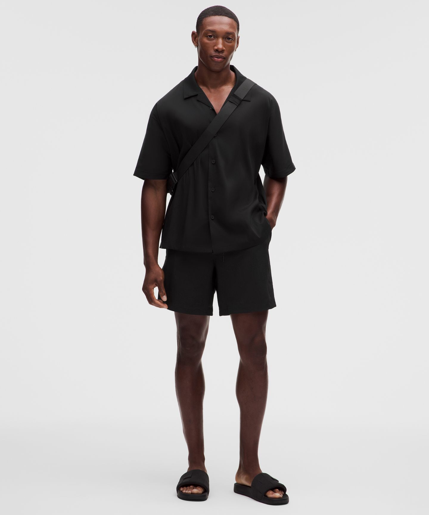 Мужские плавательные шорты Lululemon Crinkle Nylon, цвет: Чёрный — фото 1