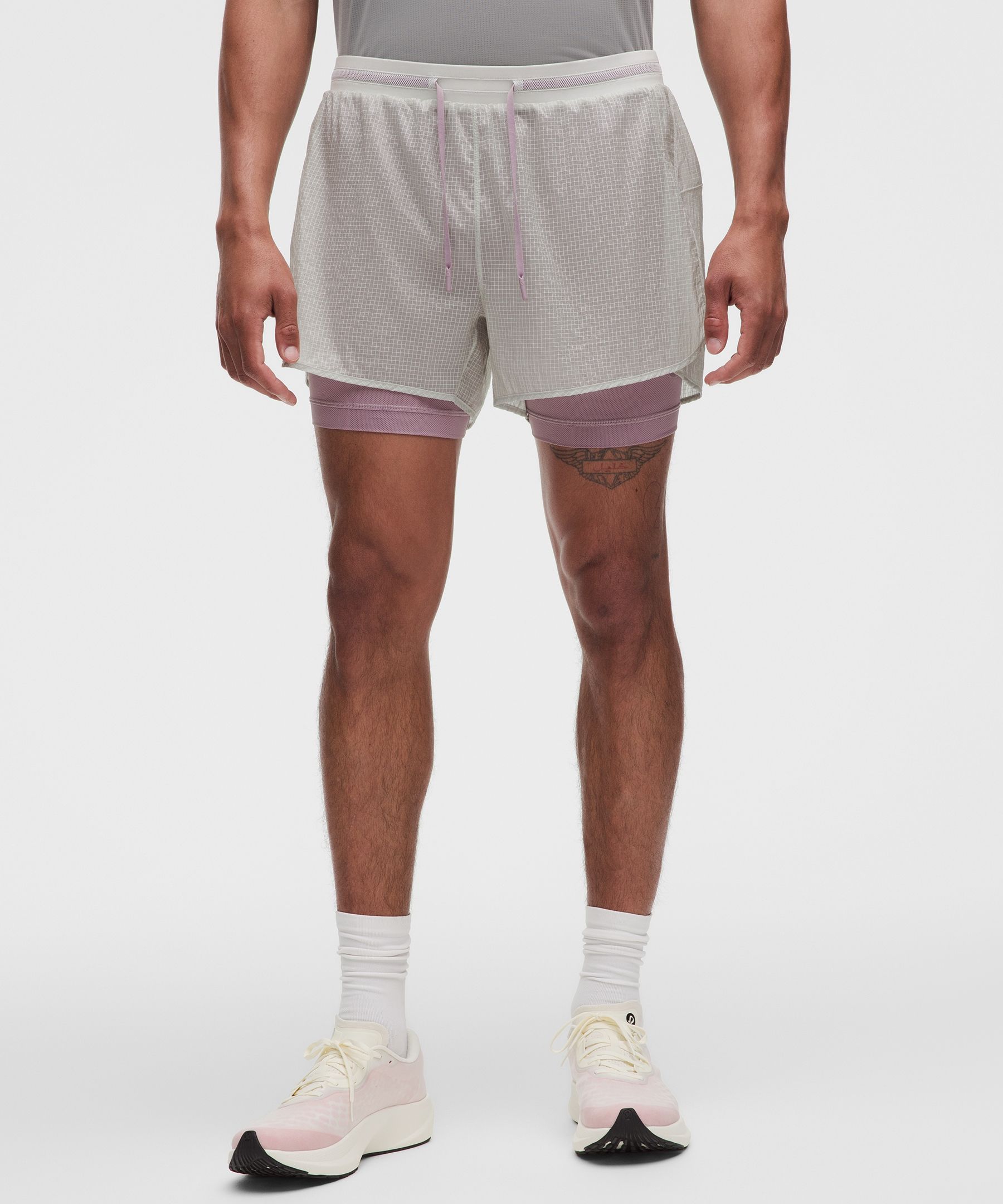 Pantalones cortos ultraligeros de tejido antidesgarros, con forro, para correr, 10&nbsp;cm