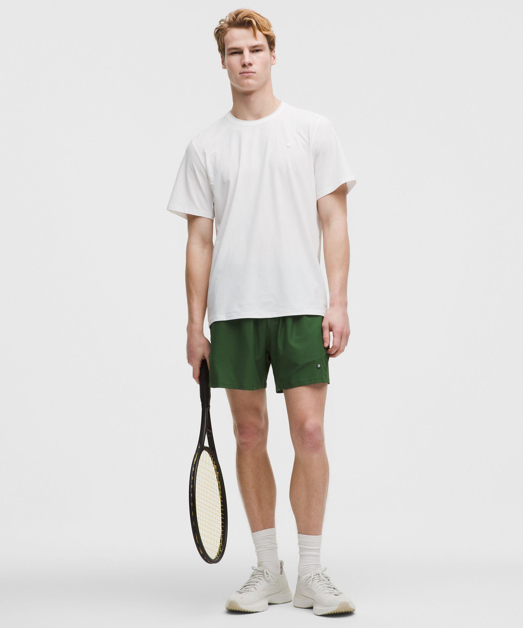 Striped Mesh Tennis Short 5"
