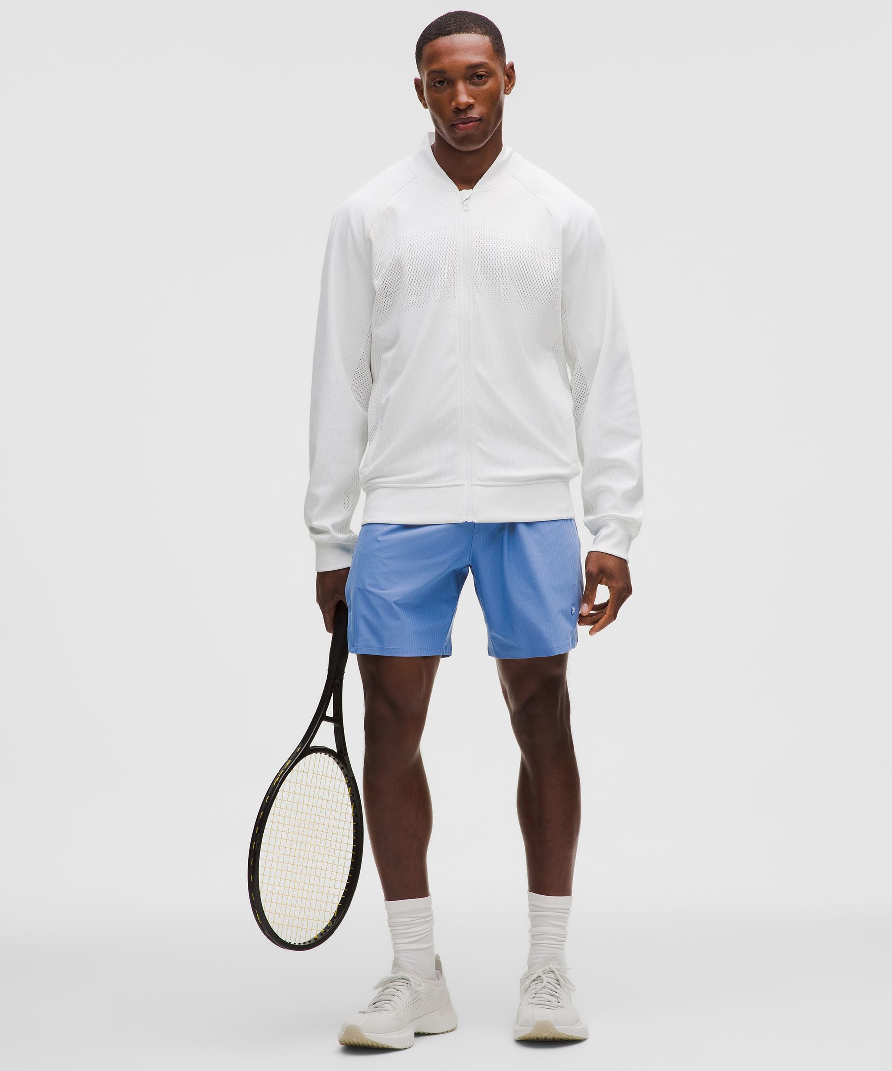 Striped Mesh Tennis Short 7"
