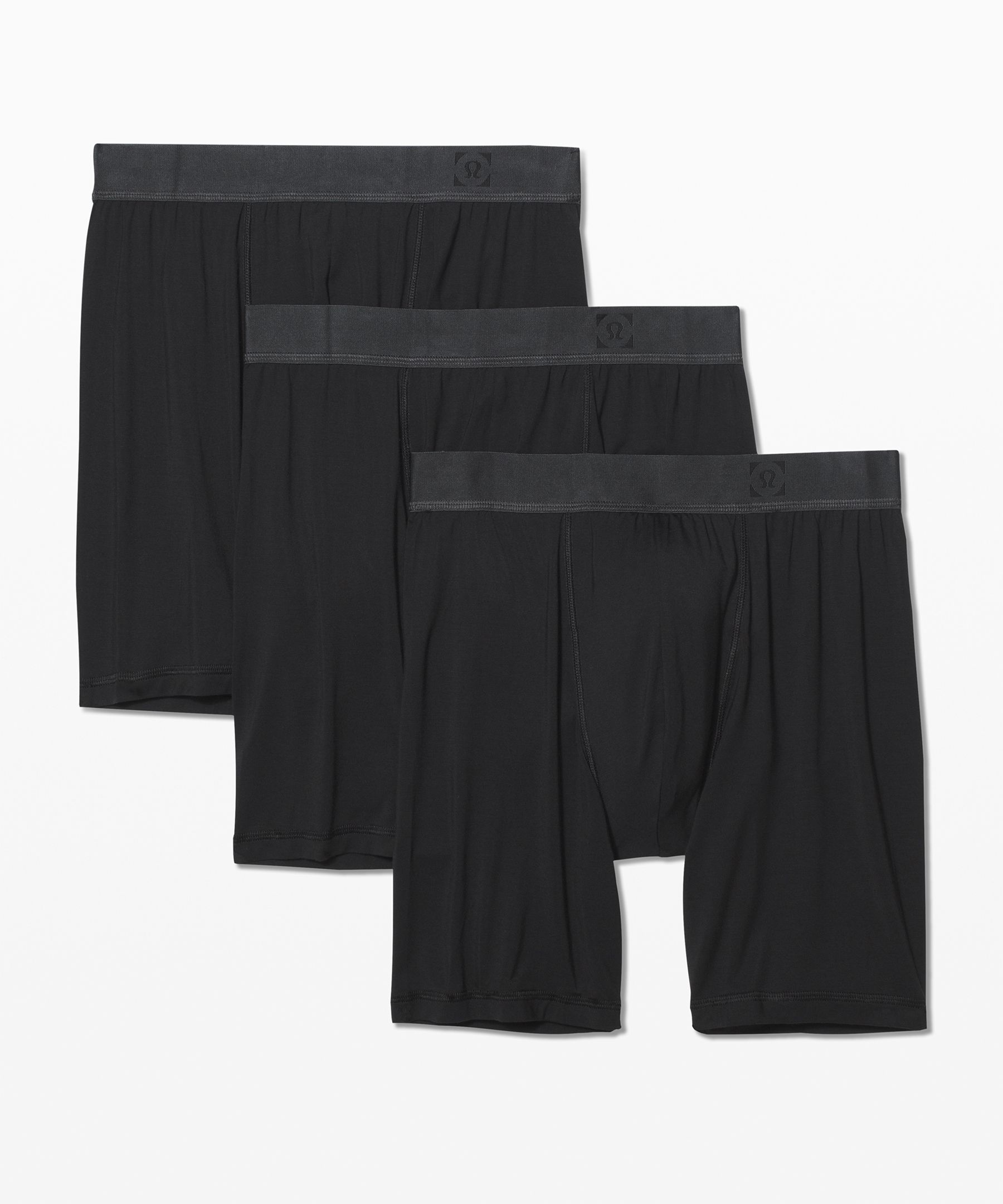 Lululemon Always In Motion Long Boxers 7" 3 Pack In Black