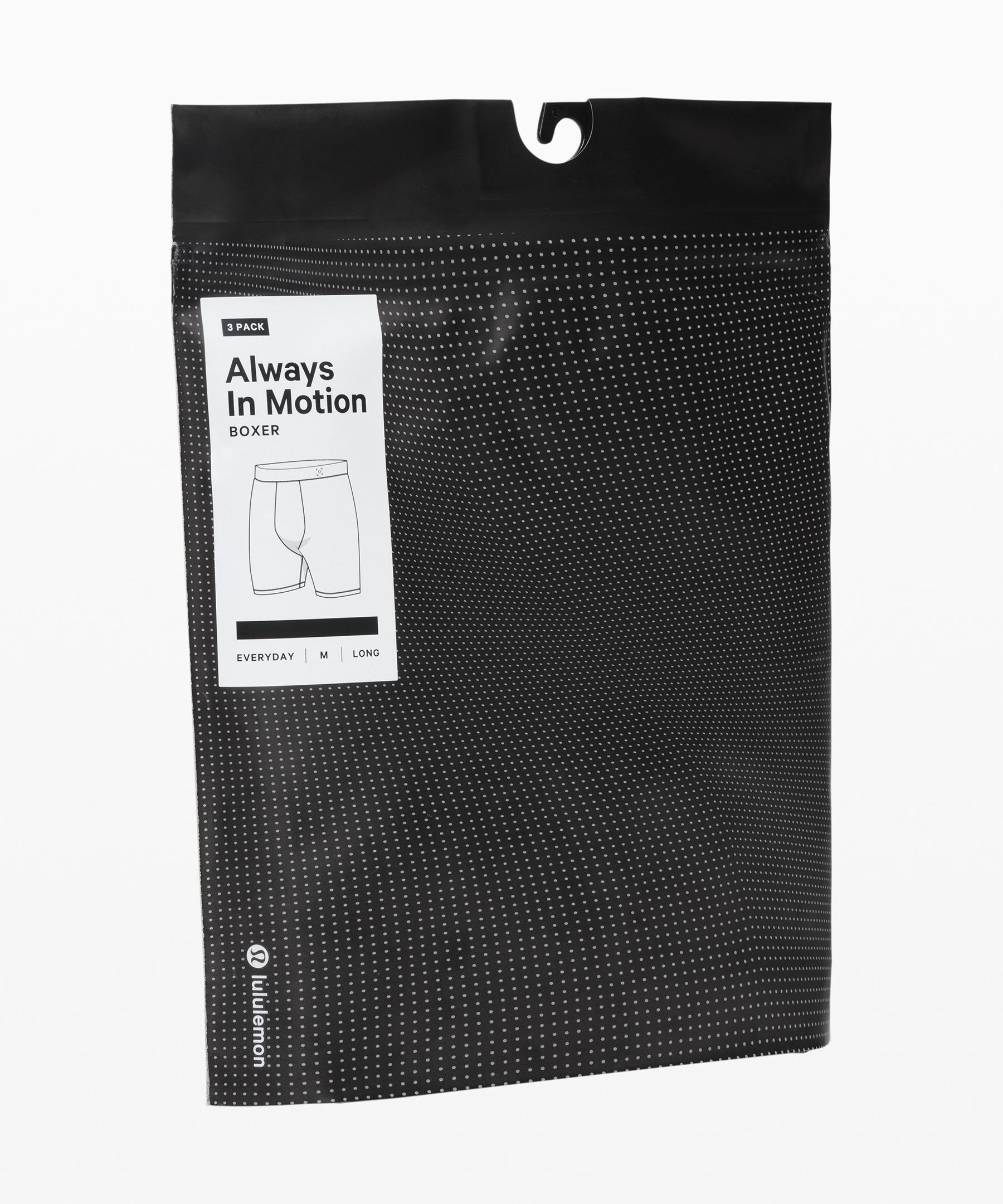 Lululemon Always In Motion Long Boxers 7" 3 Pack In Black
