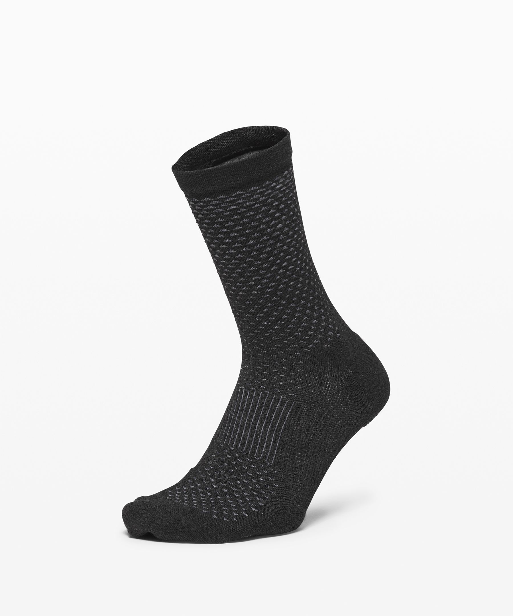 Lululemon Train To Conquer Crew Sock *wool In Black/asphalt Grey