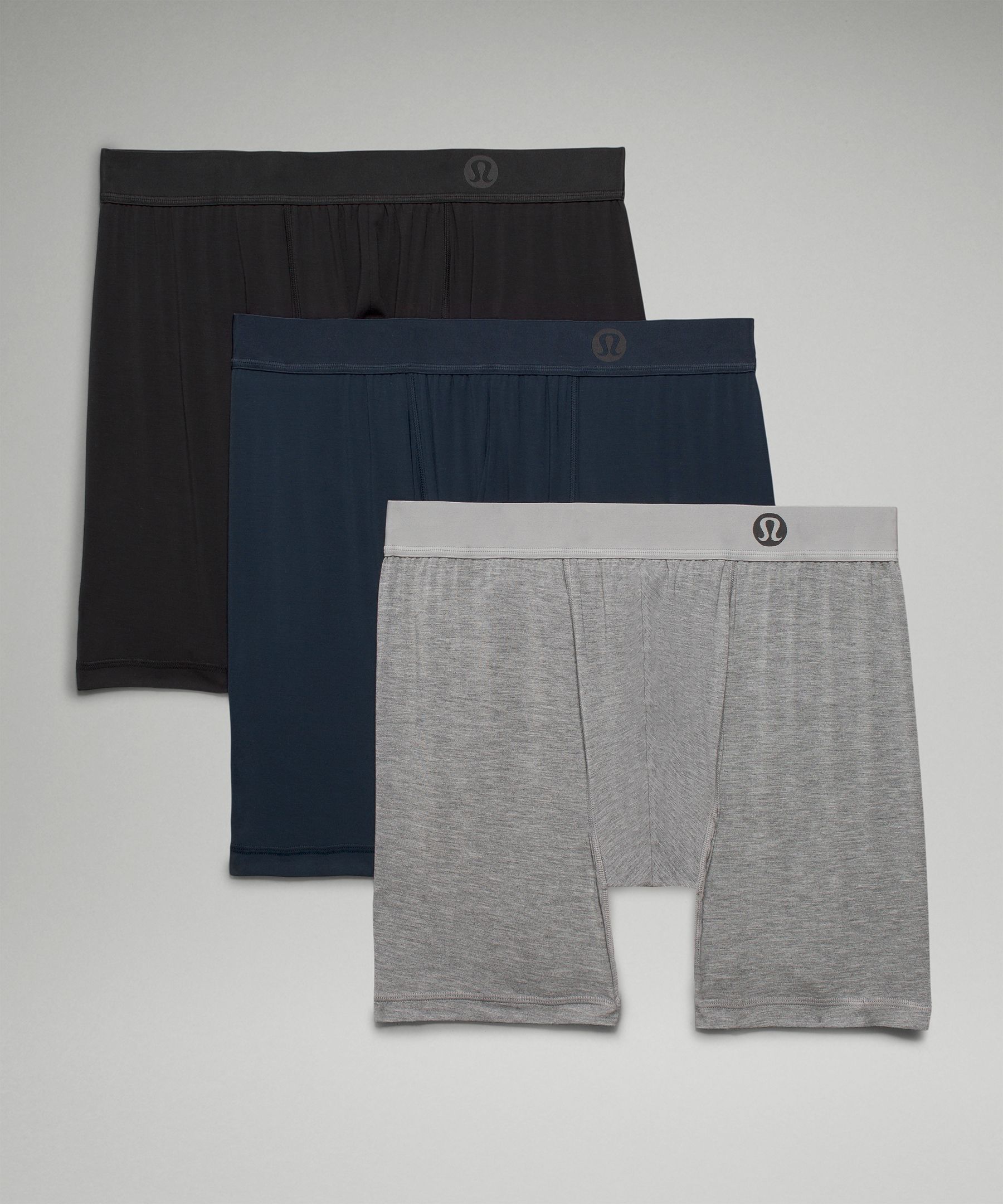 Lululemon Always In Motion Boxers 5 3 Pack In Black/heathered