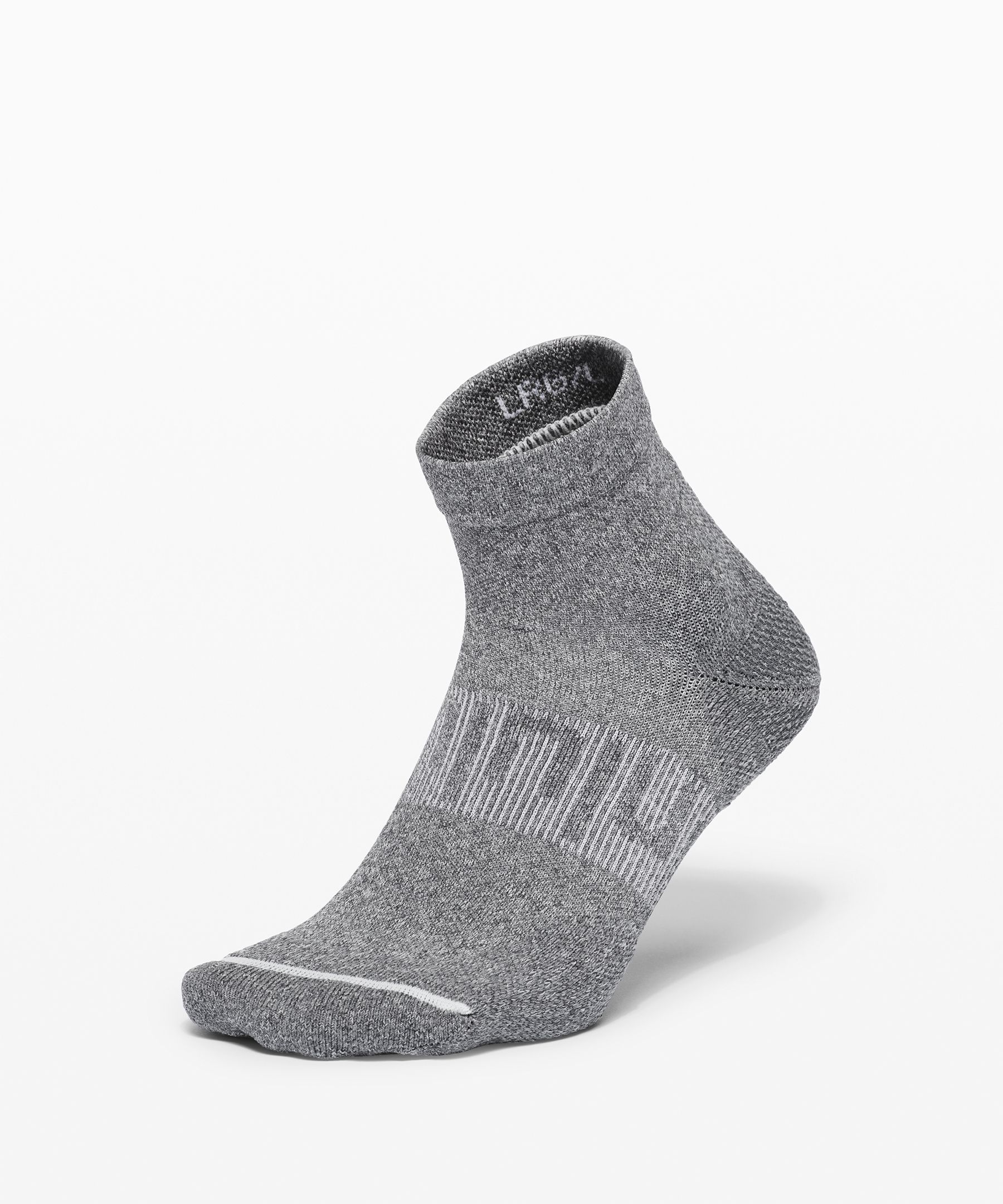 Lululemon Power Stride Ankle Socks Anti-stink In Heathered Graphite Grey