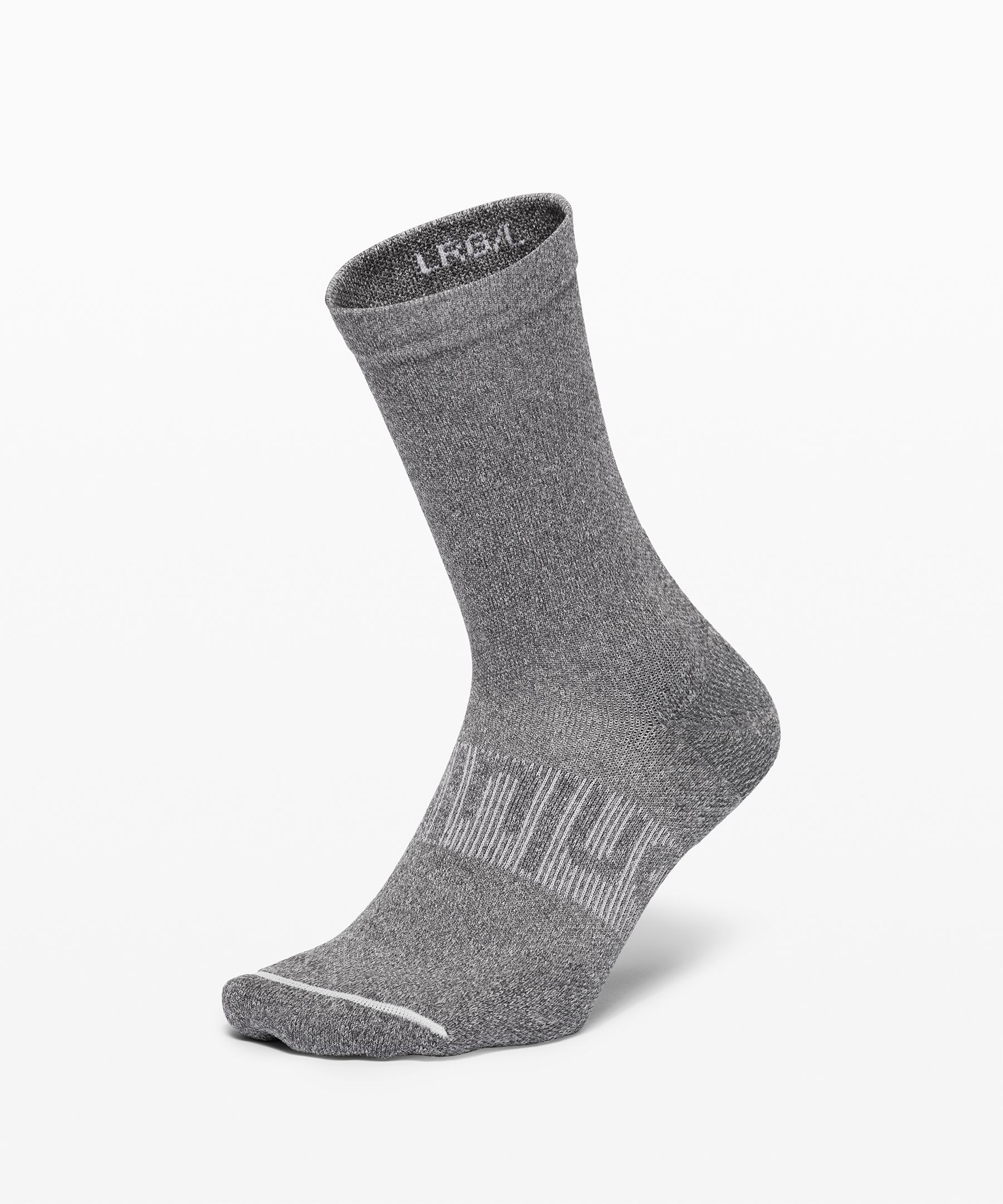 Lululemon Power Stride Crew Socks Anti-stink In Heathered Graphite Grey
