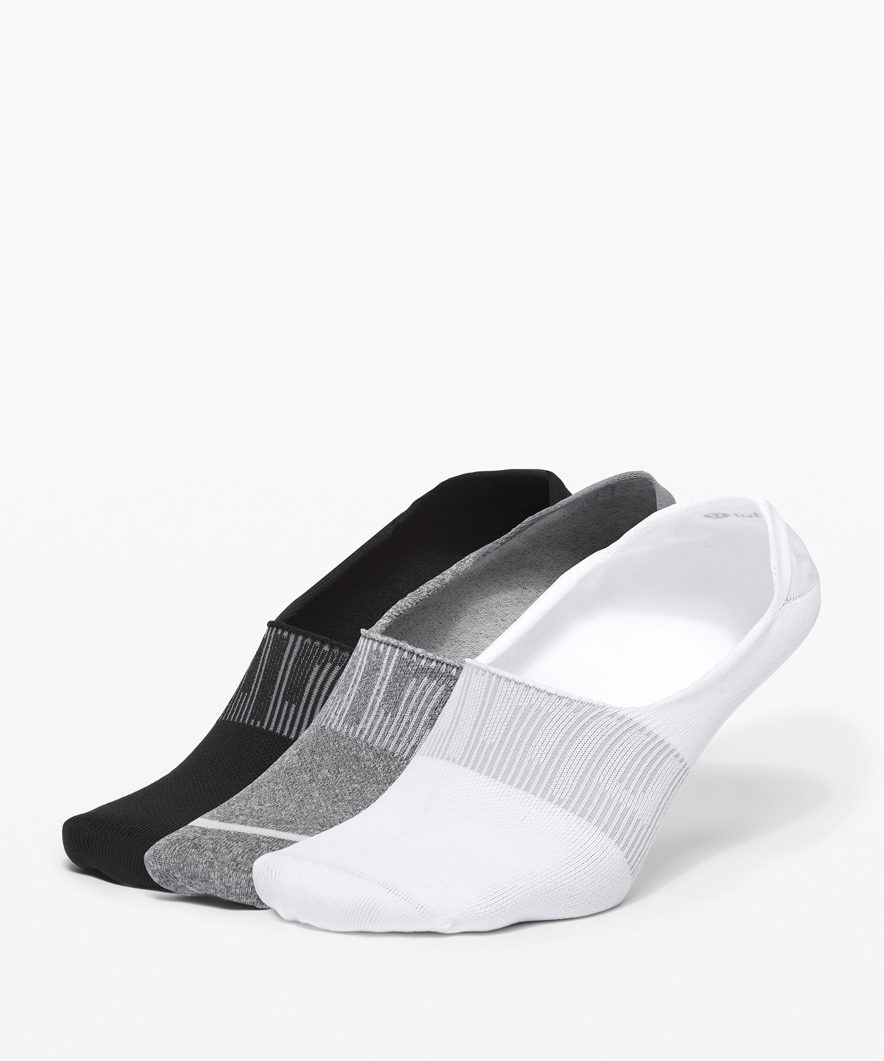 Lululemon Daily Stride No-show Socks 3 Pack In White/heather Grey/black