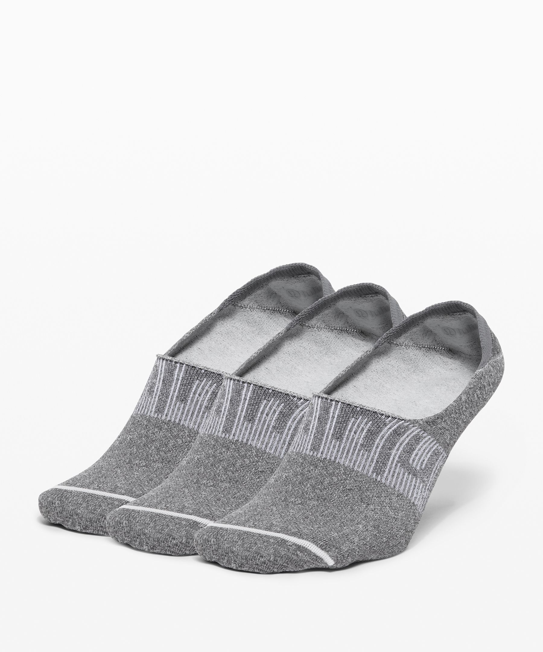 Lululemon Daily Stride No-show Socks 3 Pack In Heathered Graphite Grey