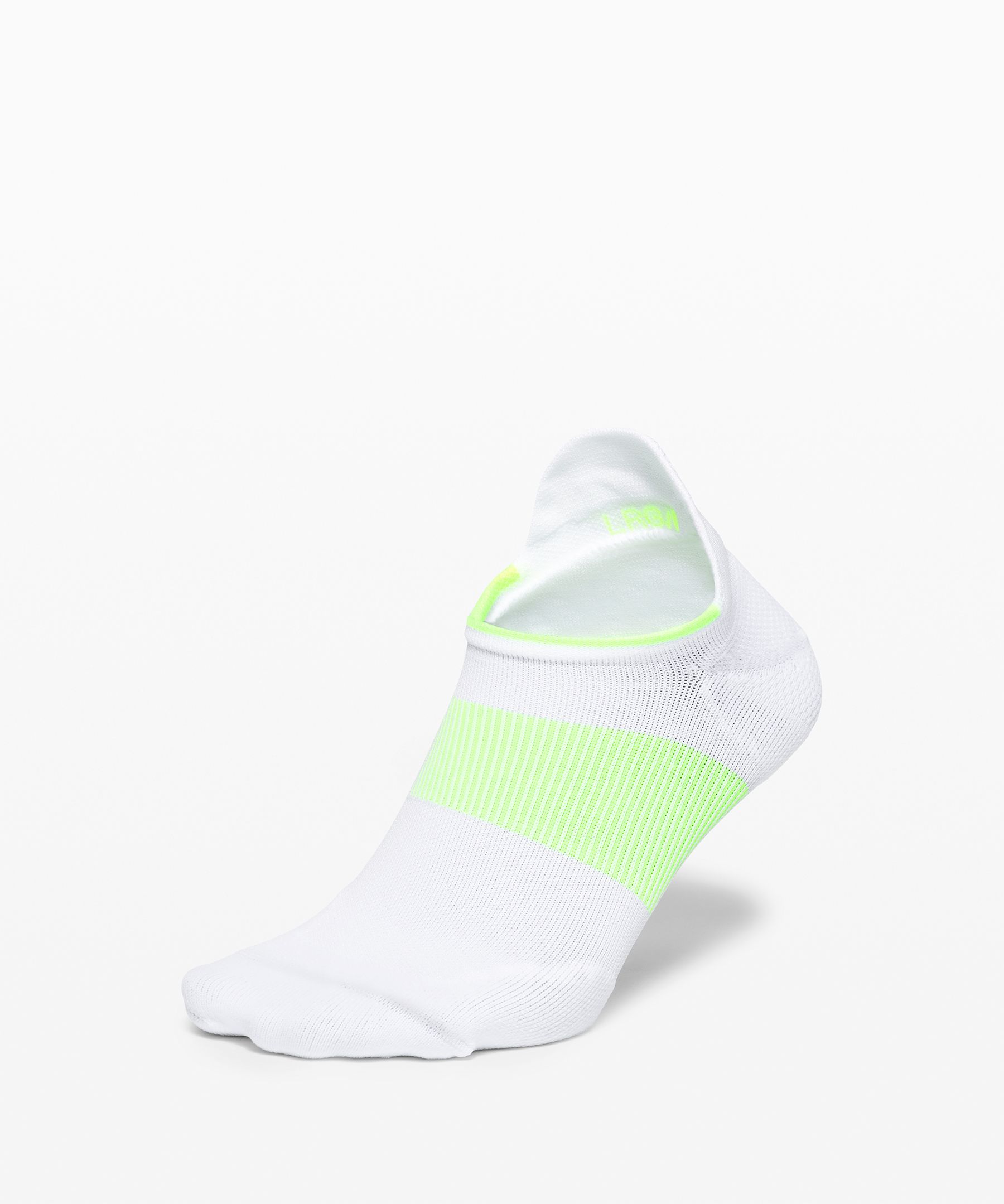 Lululemon Power Stride Tab Socks Stripe In White/highlight Yellow