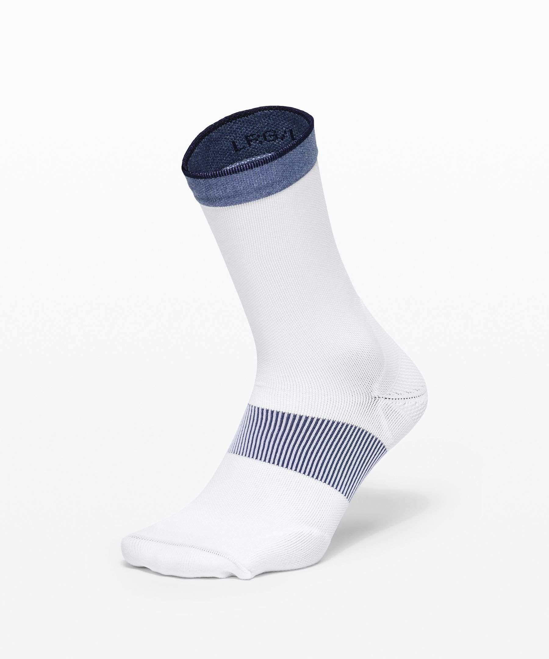 Lululemon Power Stride Crew Sock *stripe In Navy