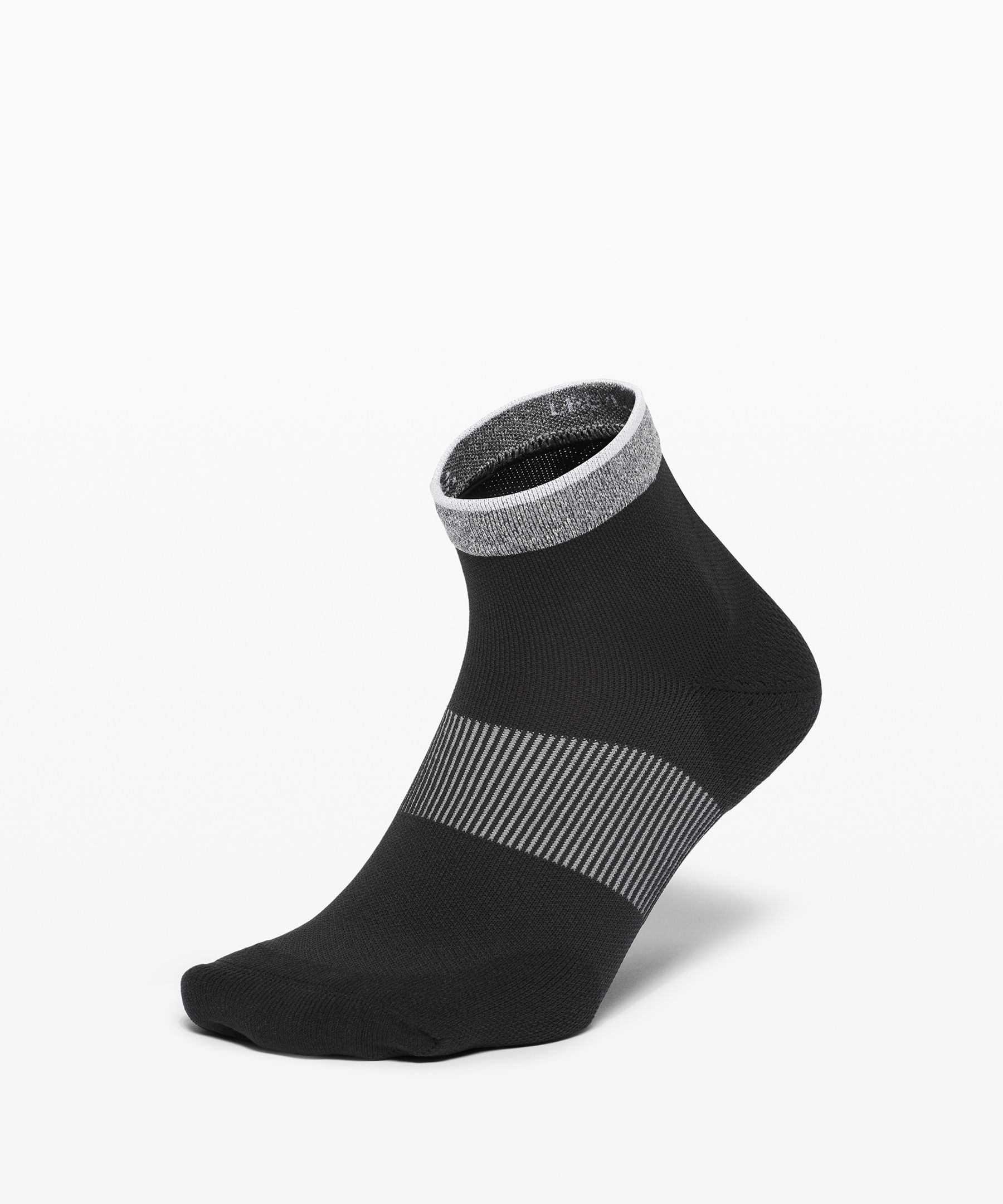 Lululemon Power Stride Ankle Sock *stripe In Black
