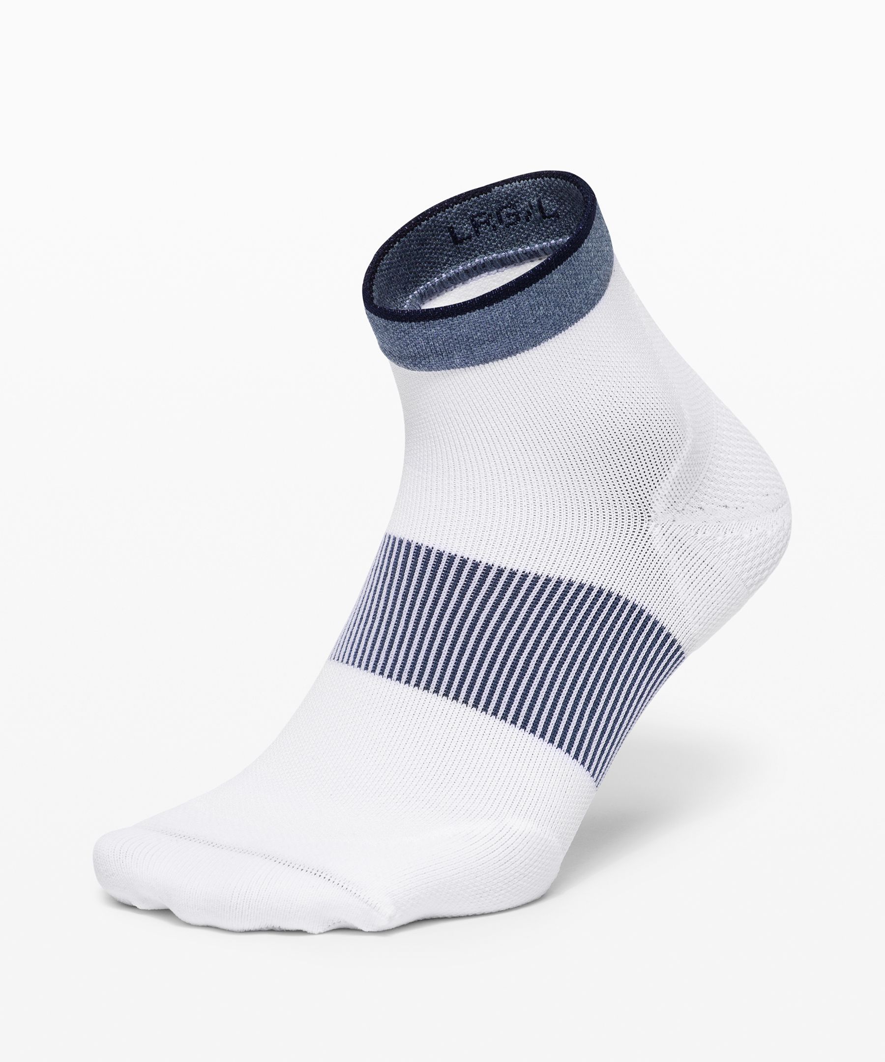 Lululemon Power Stride Ankle Sock *stripe In Navy