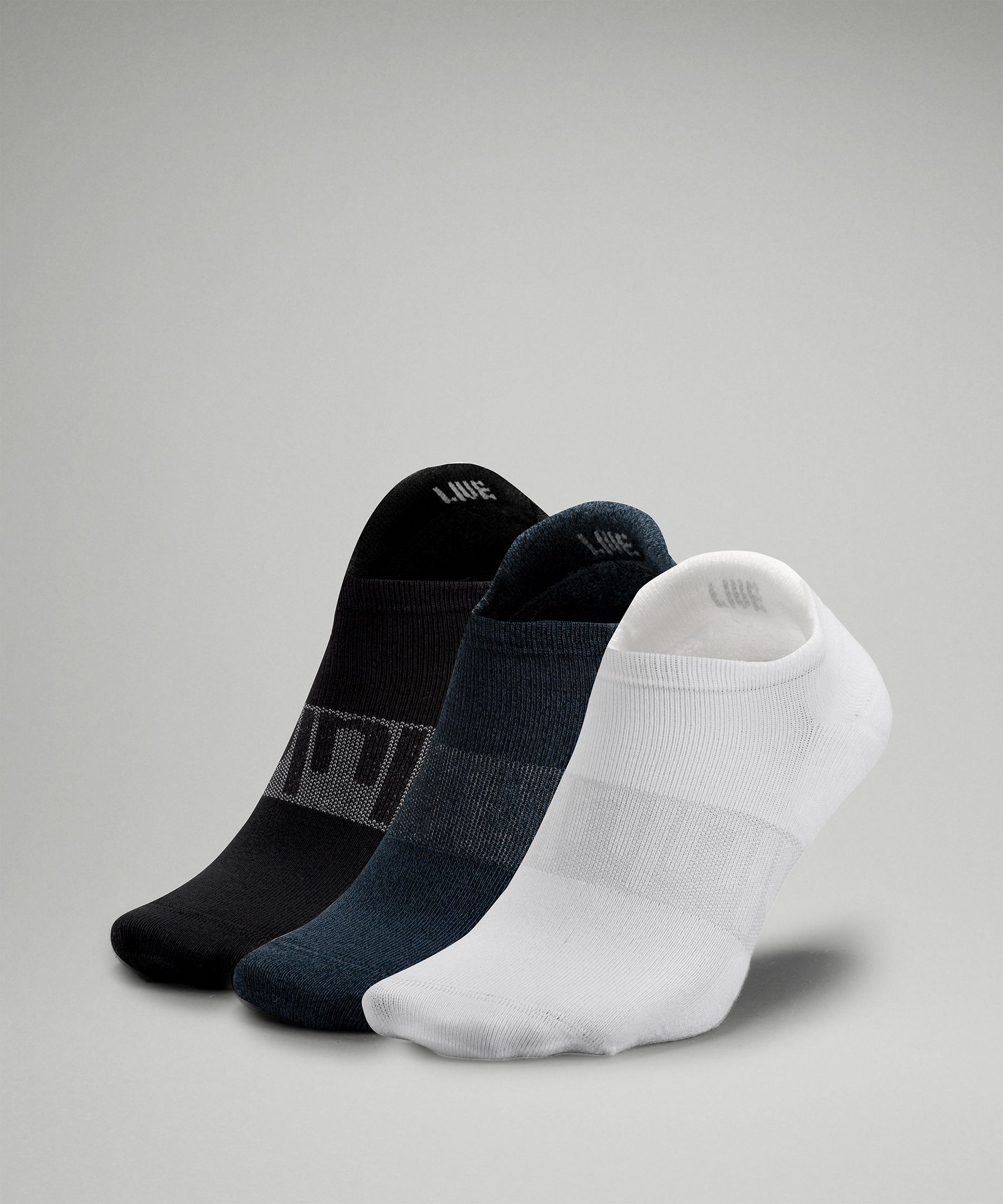 Lululemon Daily Stride Low-ankle Socks 3 Pack In White/iron Blue/black