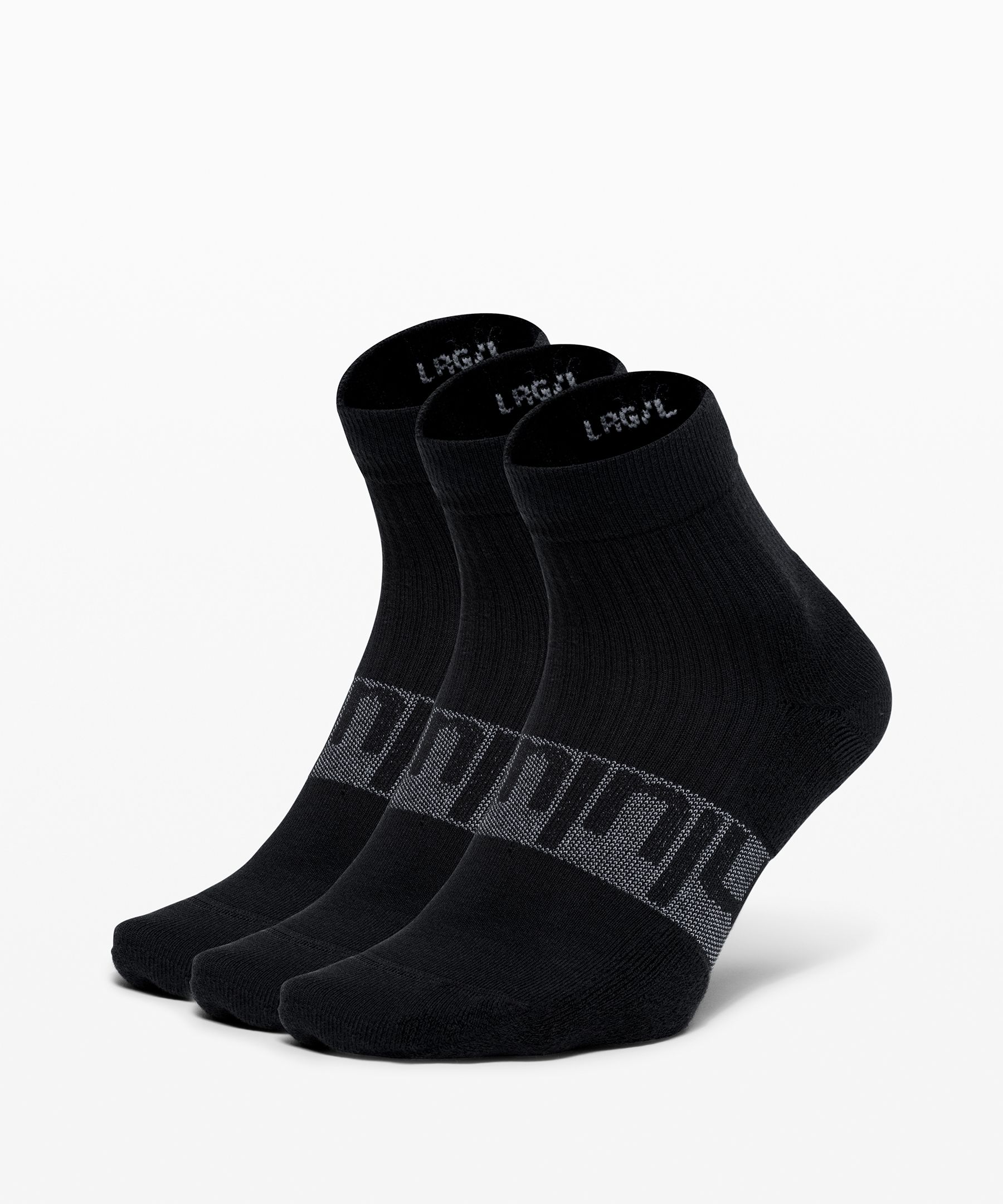 Lululemon Daily Stride Mid-crew Socks 3 Pack In Black