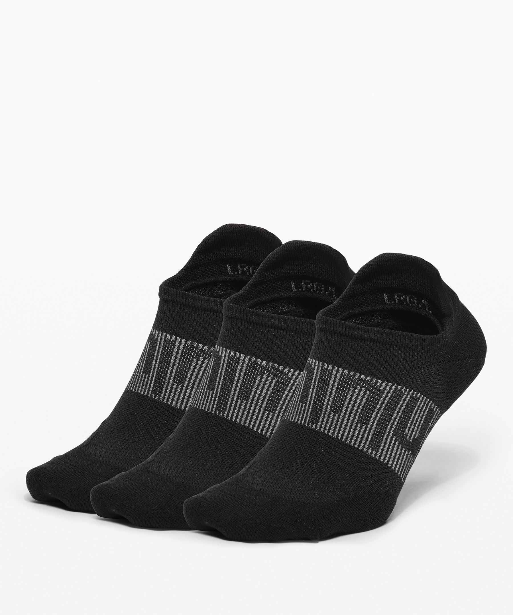 Lululemon Power Stride Tab Sock *anti-stink 3 Pack In Black