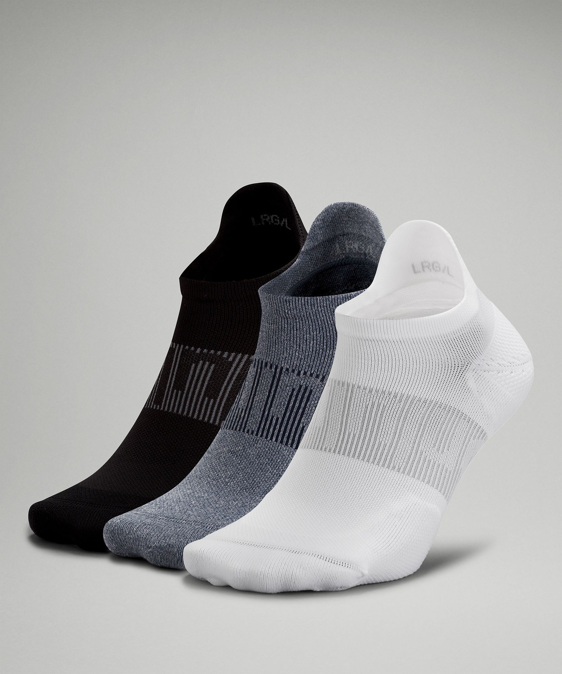 Lululemon Power Stride Tab Socks 3 Pack In White/iron Blue/black