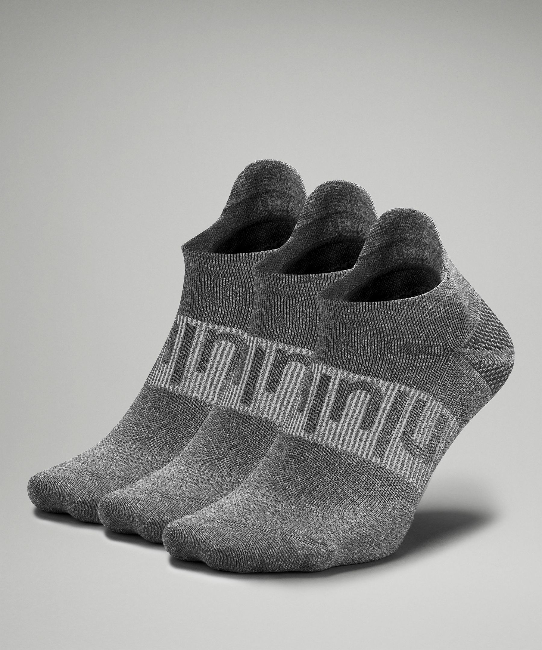 Lululemon Power Stride Tab Socks 3 Pack In Heather Grey/heather Grey/heather Grey